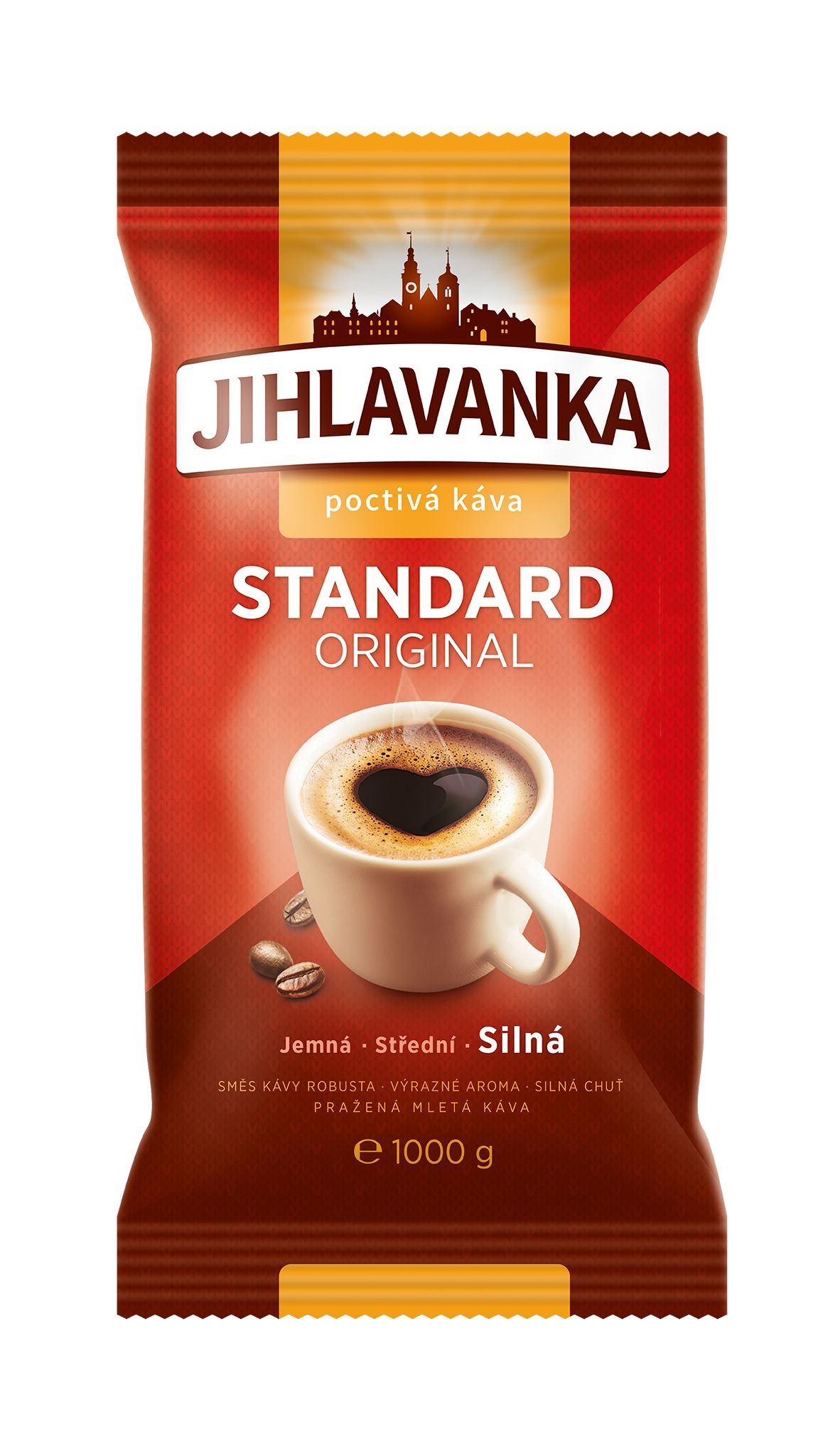 Nápoje - Jihlavanka Standard original pražená mletá káva 1000 g