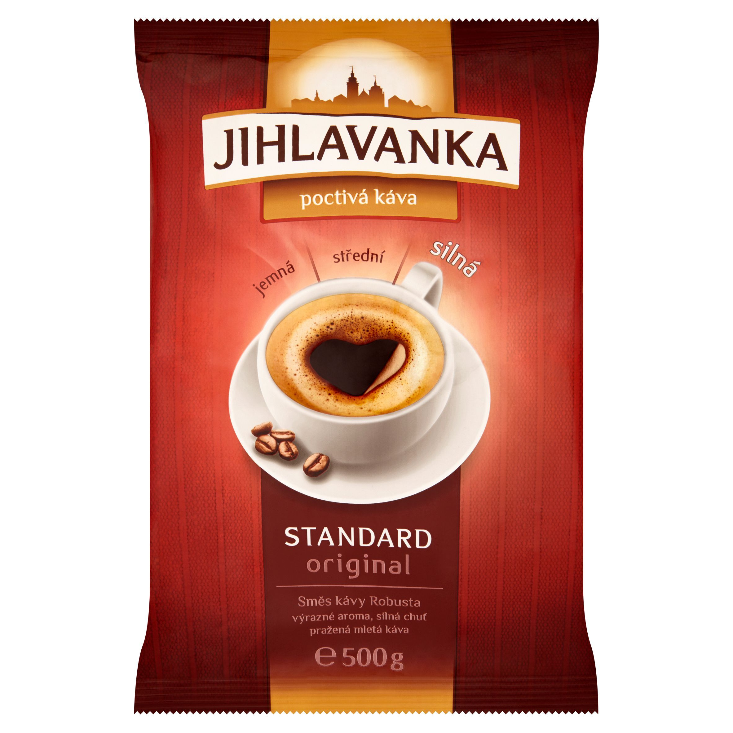 Nápoje - Jihlavanka Standard original pražená mletá káva 500 g