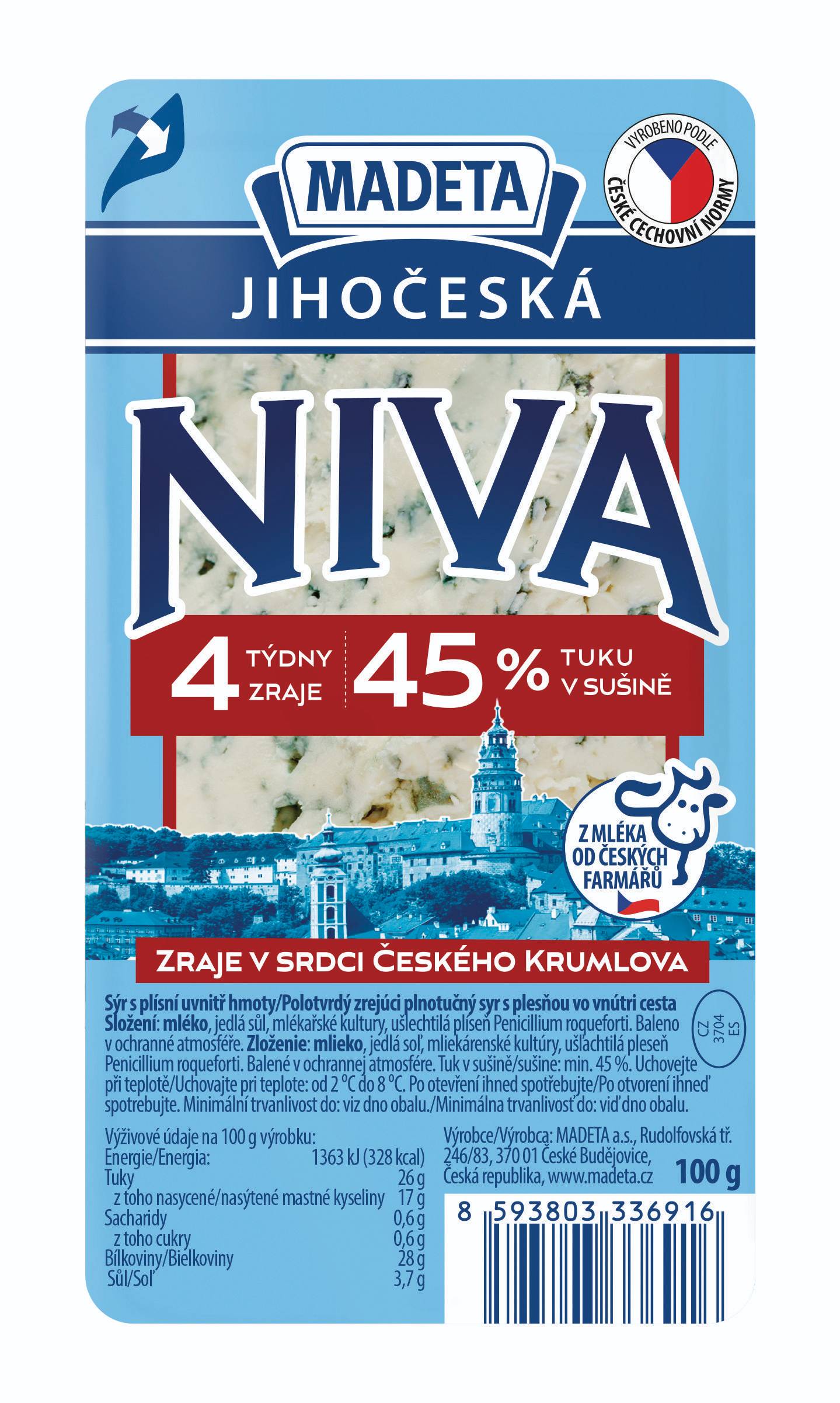 Mléčné a chlazené - Jihočeská Niva 45% 100g