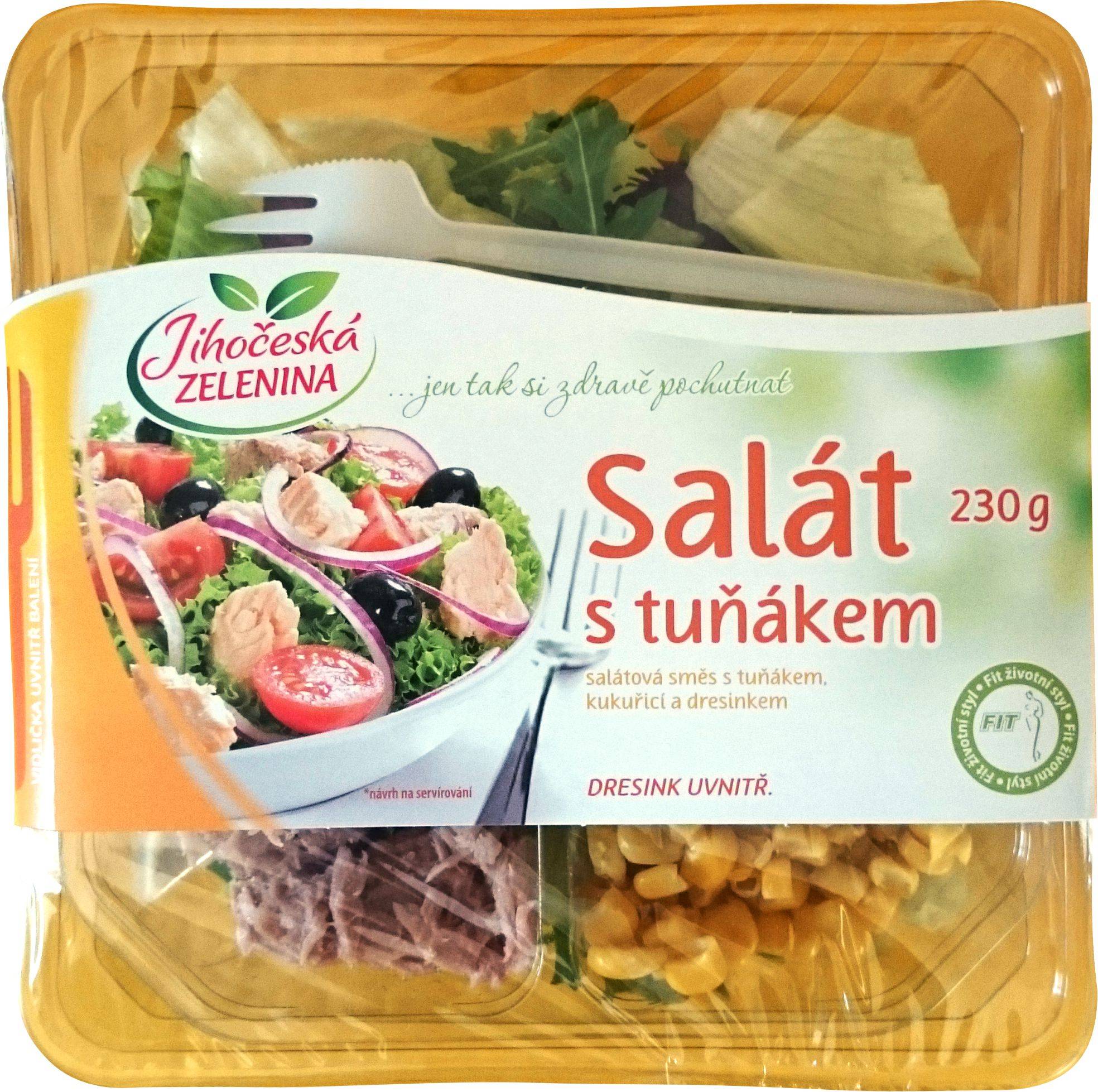 Hotová jídla - Jihočeská zelenina Salát s tuňákem, kukuřicí a dresinkem 230 g