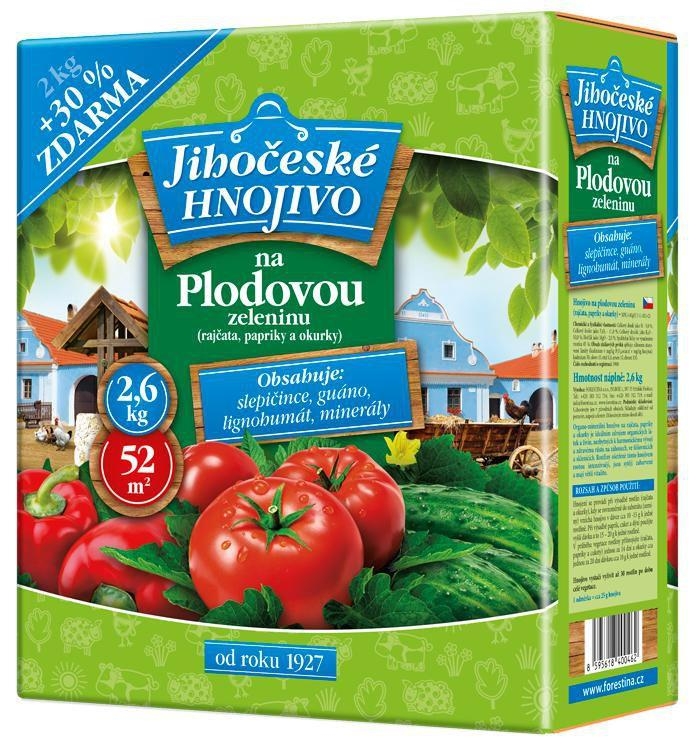 Domácnost a Zahrada - Jihočeské hnojivo na plodovou zeleninu 2 kg + 30% zdarma