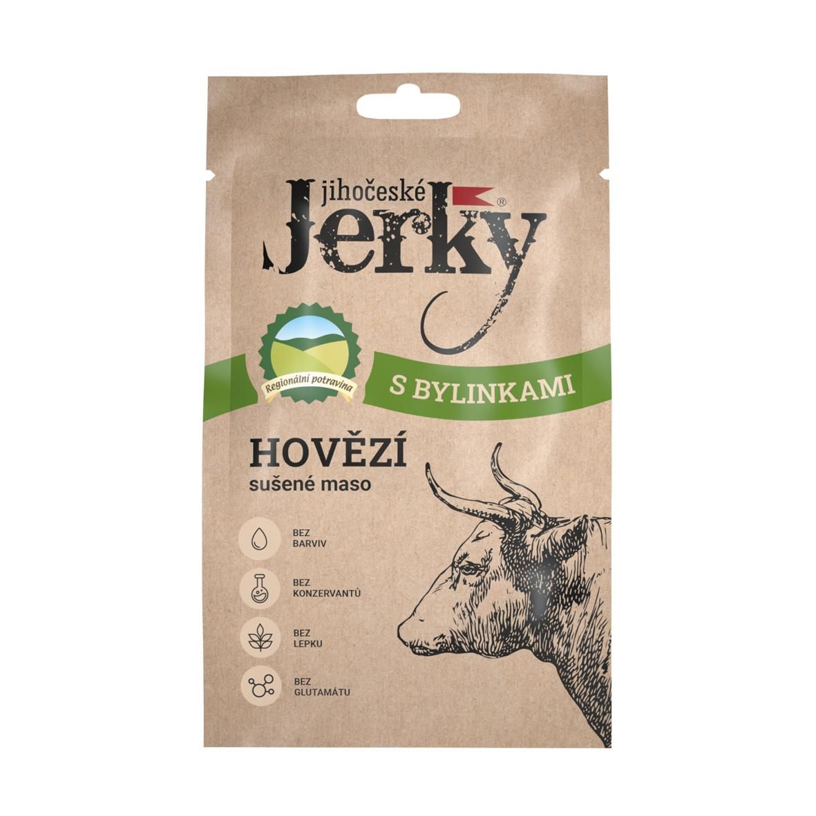 Trvanlivé potraviny - Jihočeské jerky Hovězí s bylinkami 20g