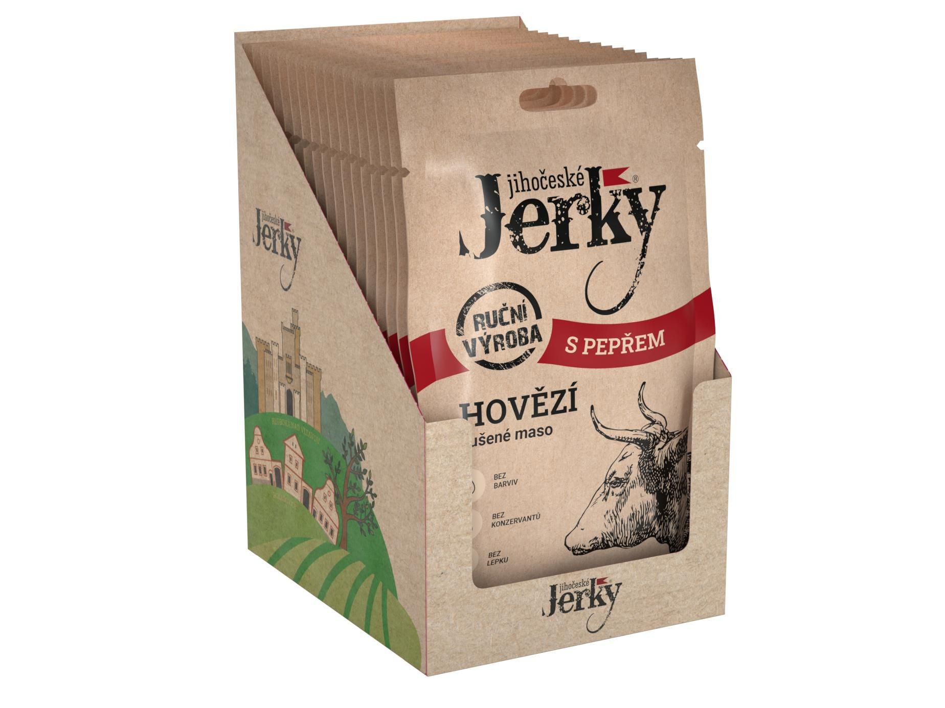 Trvanlivé potraviny - Jihočeské jerky Hovězí s pepřem 20g
