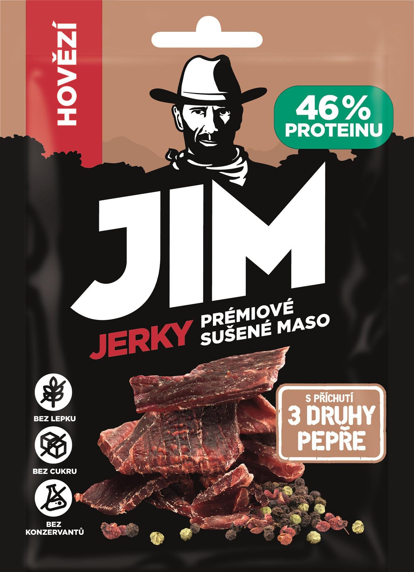 Trvanlivé potraviny - Jim Jerky hovězí 3 pepře 23g