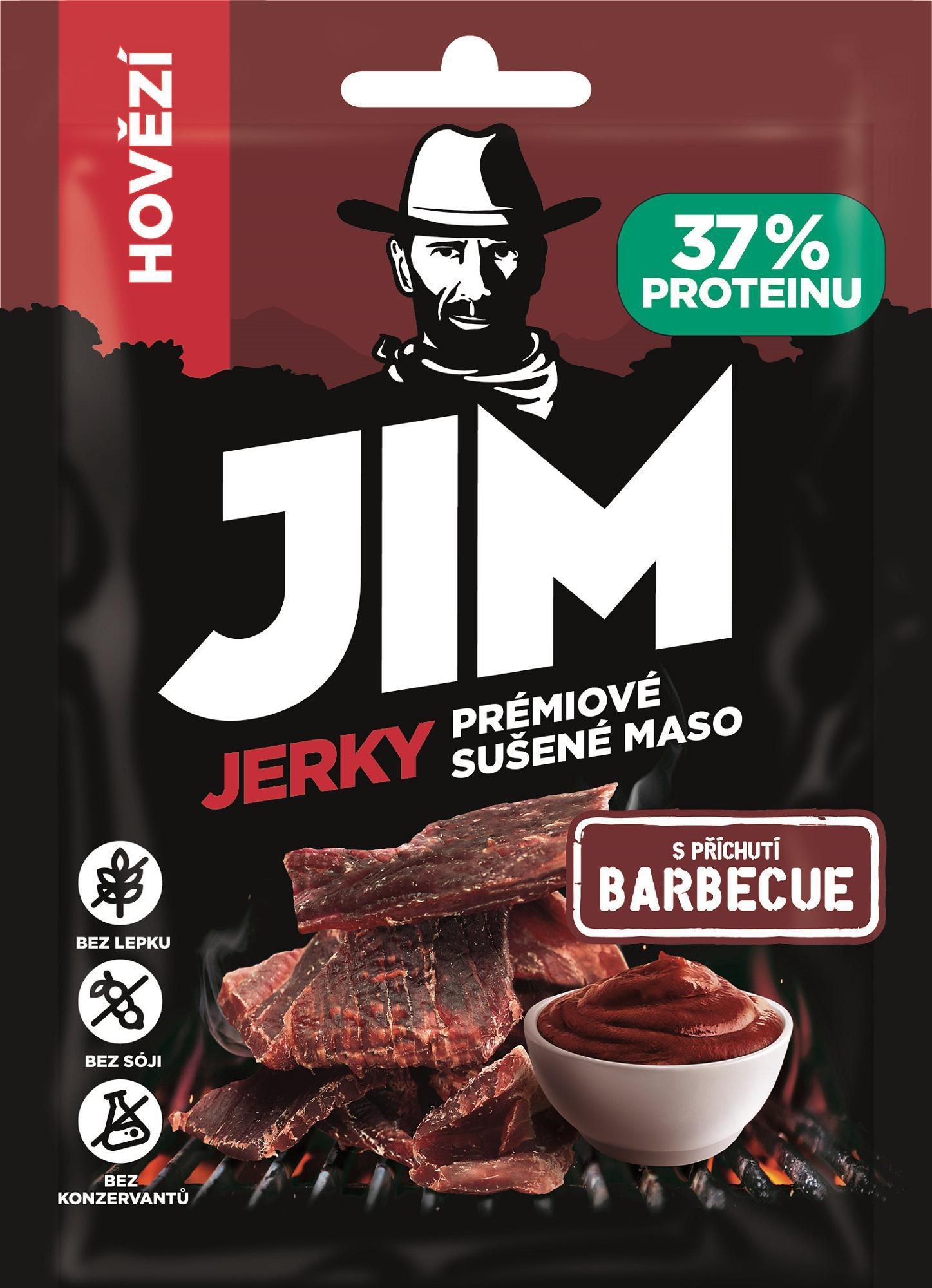 Trvanlivé potraviny - Jim Jerky Hovězí s příchutí bbq 23g