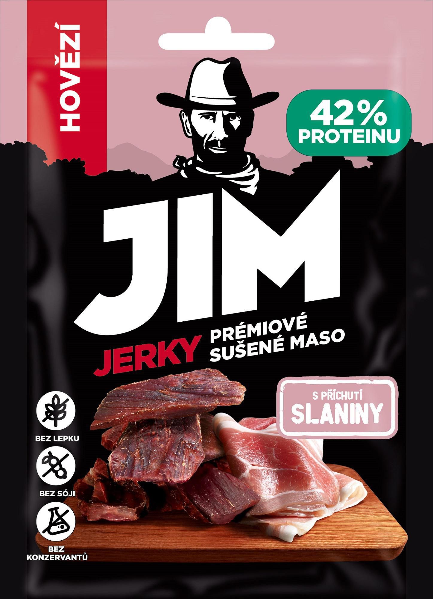 Trvanlivé potraviny - Jim Jerky hovězí s příchutí slanina 23g