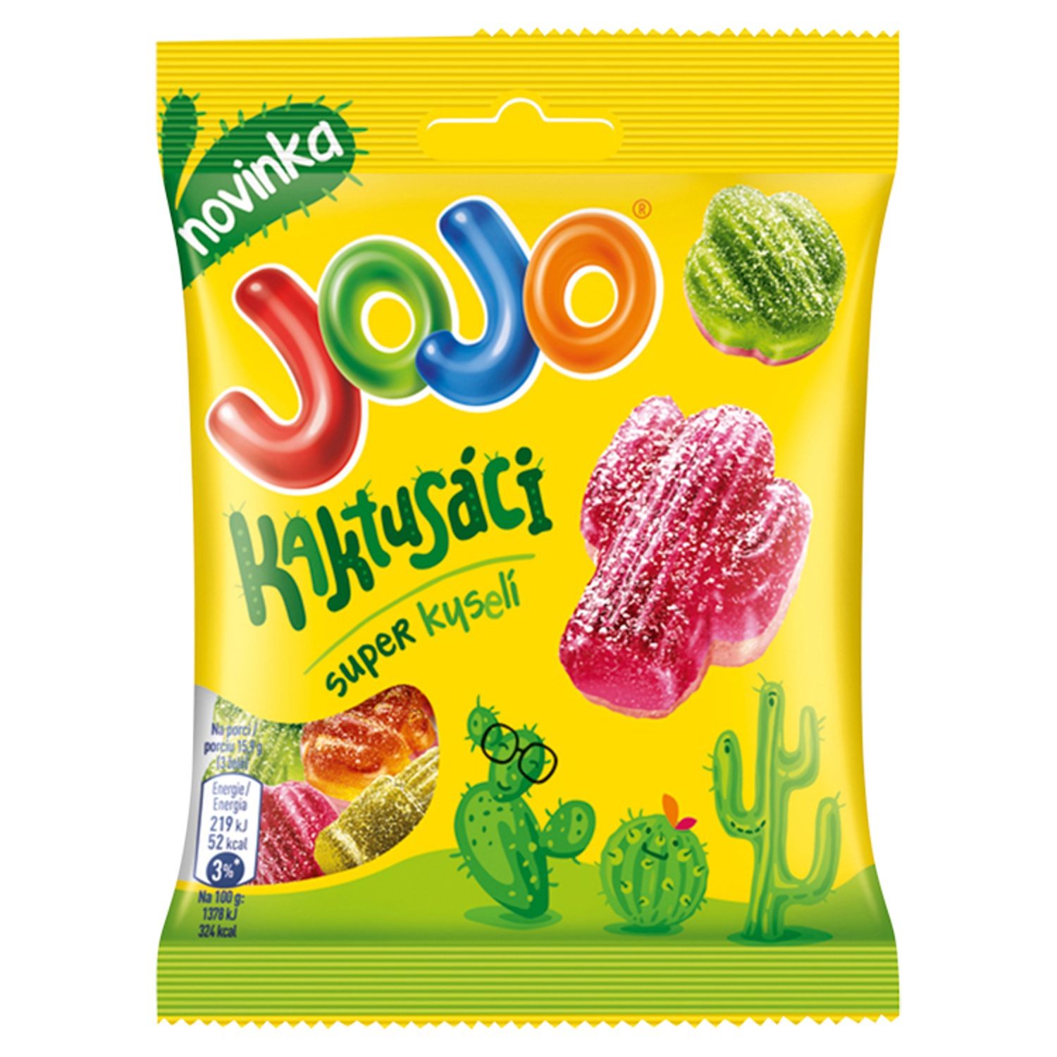 Trvanlivé potraviny - Jojo Kaktusáci mix kyselých želé bonbónů 80g