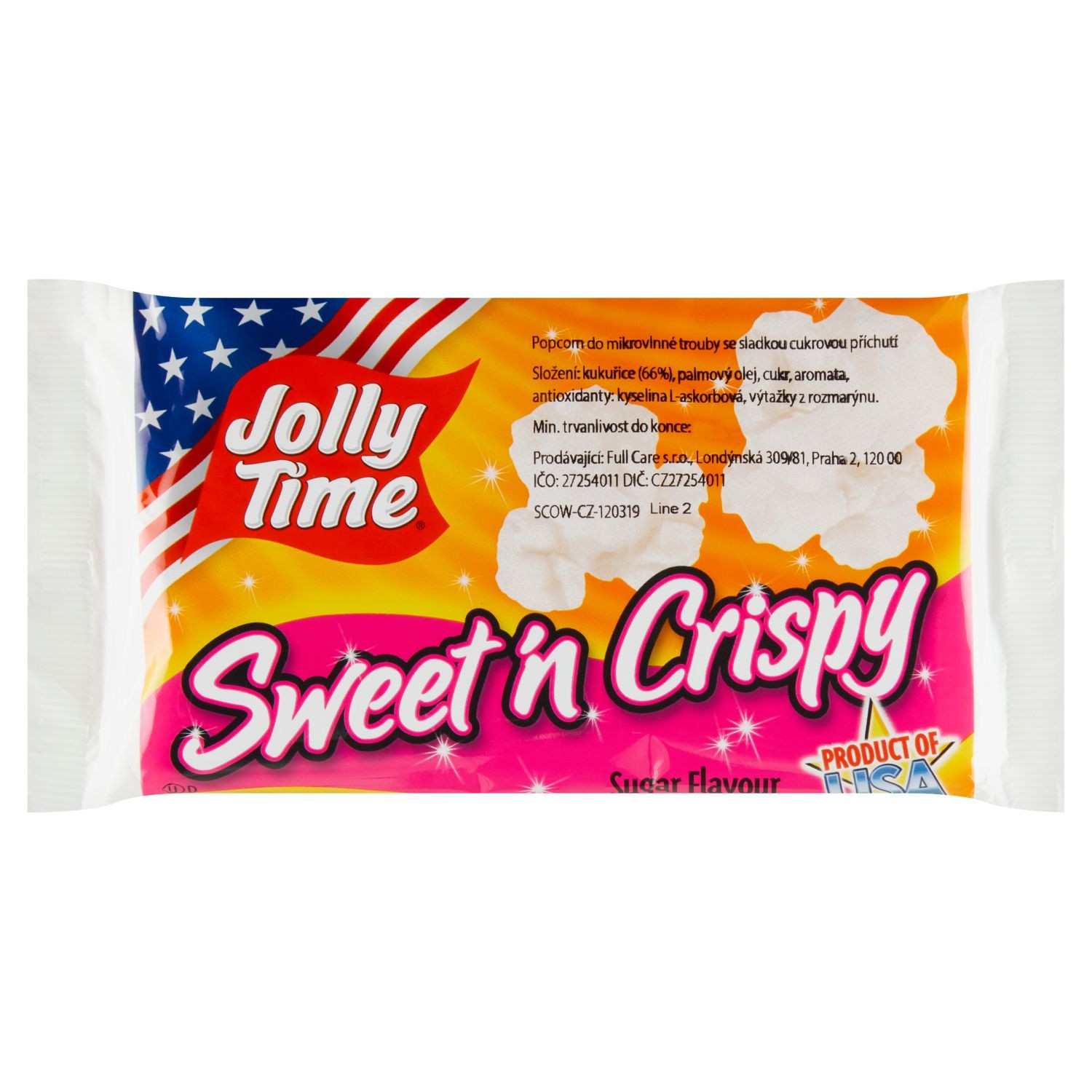 Trvanlivé potraviny - Jolly Time Popcorn do mikrovlnné trouby se sladkou cukrovou příchutí 100g