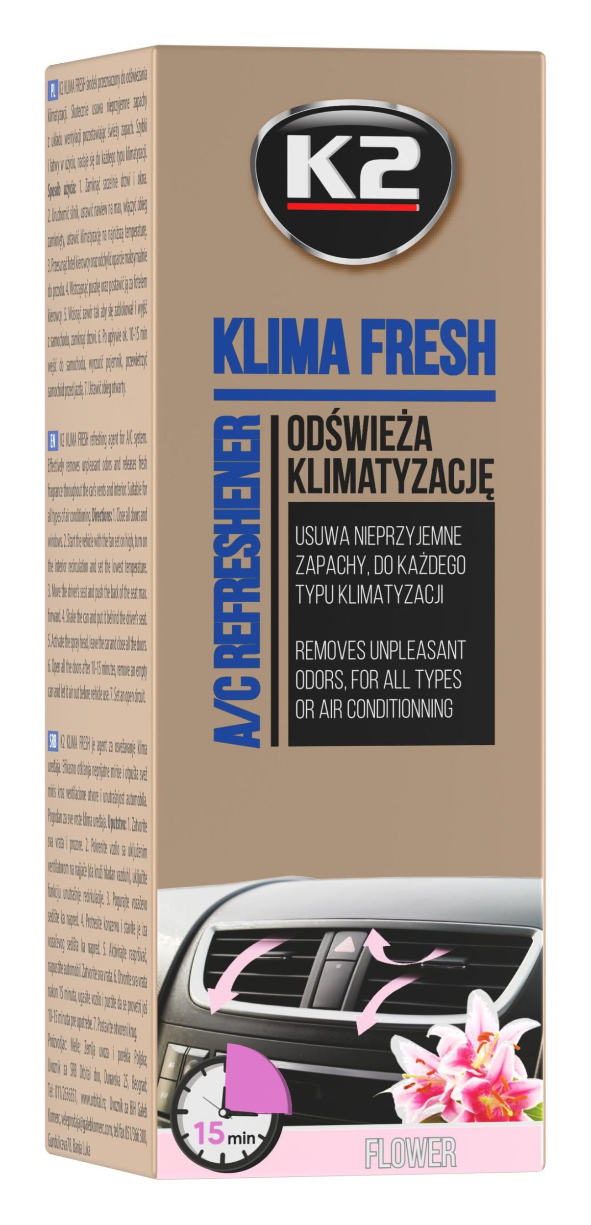 Auto-moto - K2 Osvěžovač Klima Fresh Flower150ml