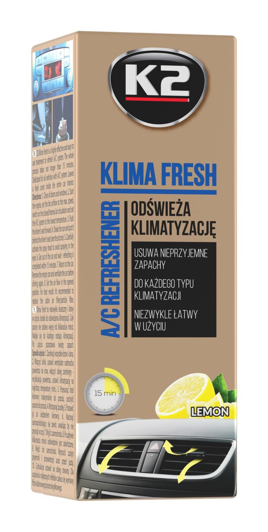 Auto-moto - K2 Osvěžovač Klima Fresh Lemon 150ml