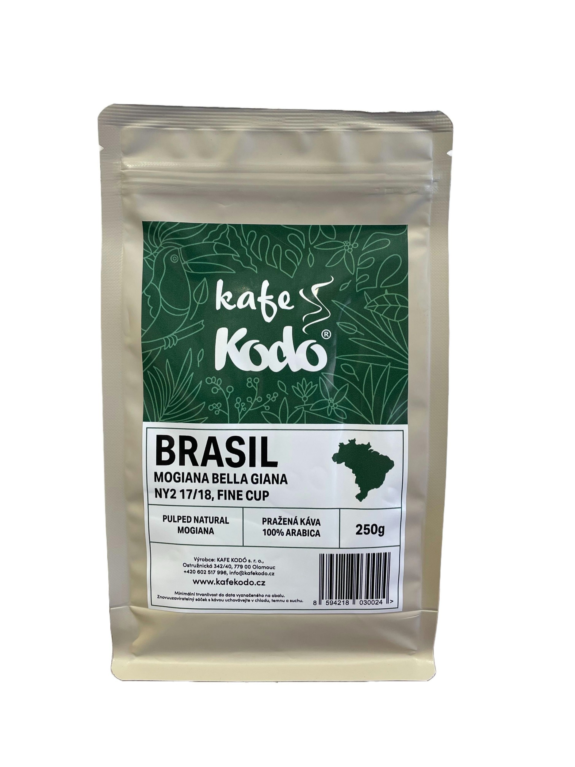 Nápoje - KAFE KODÓ Brasil Mogiana Bella Giana NY2 17/18 Fine Cup 100% arabika 250 g