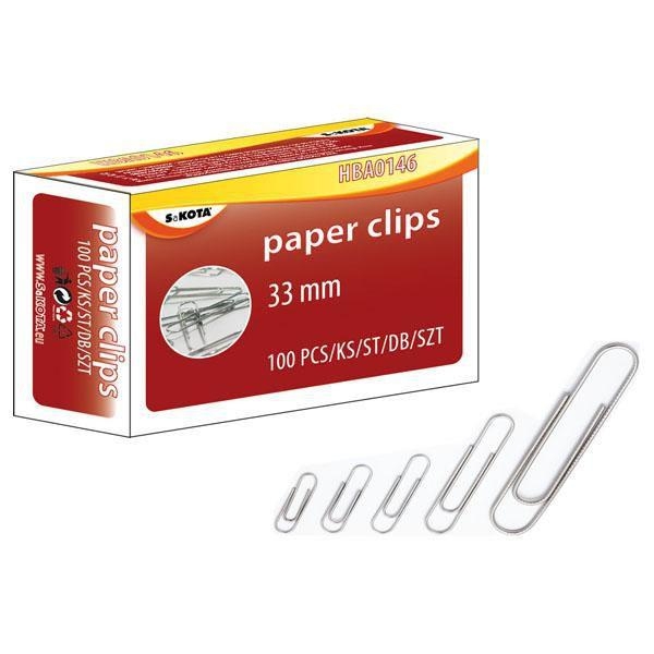 Domácnost a Zahrada - Kancelářské sponky 33mm, kov 100ks