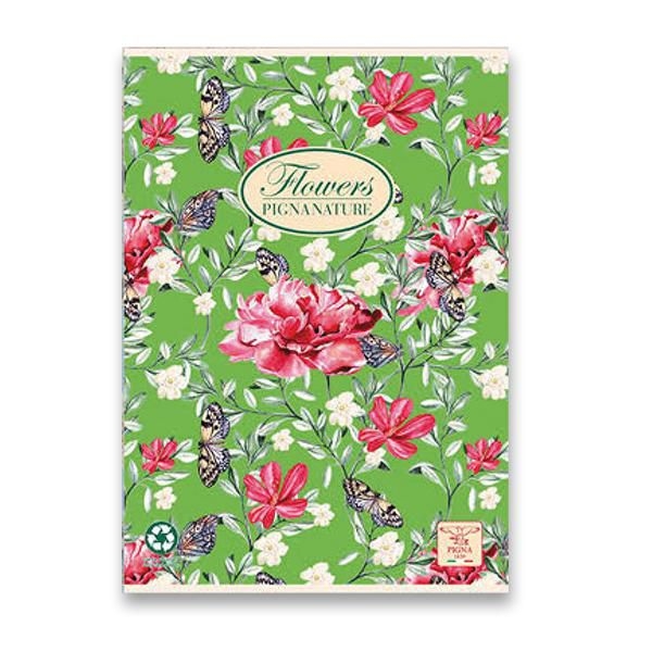 Kancelářský sešit A5 Pigna Nature Flowers 1ks, různé motivy-2