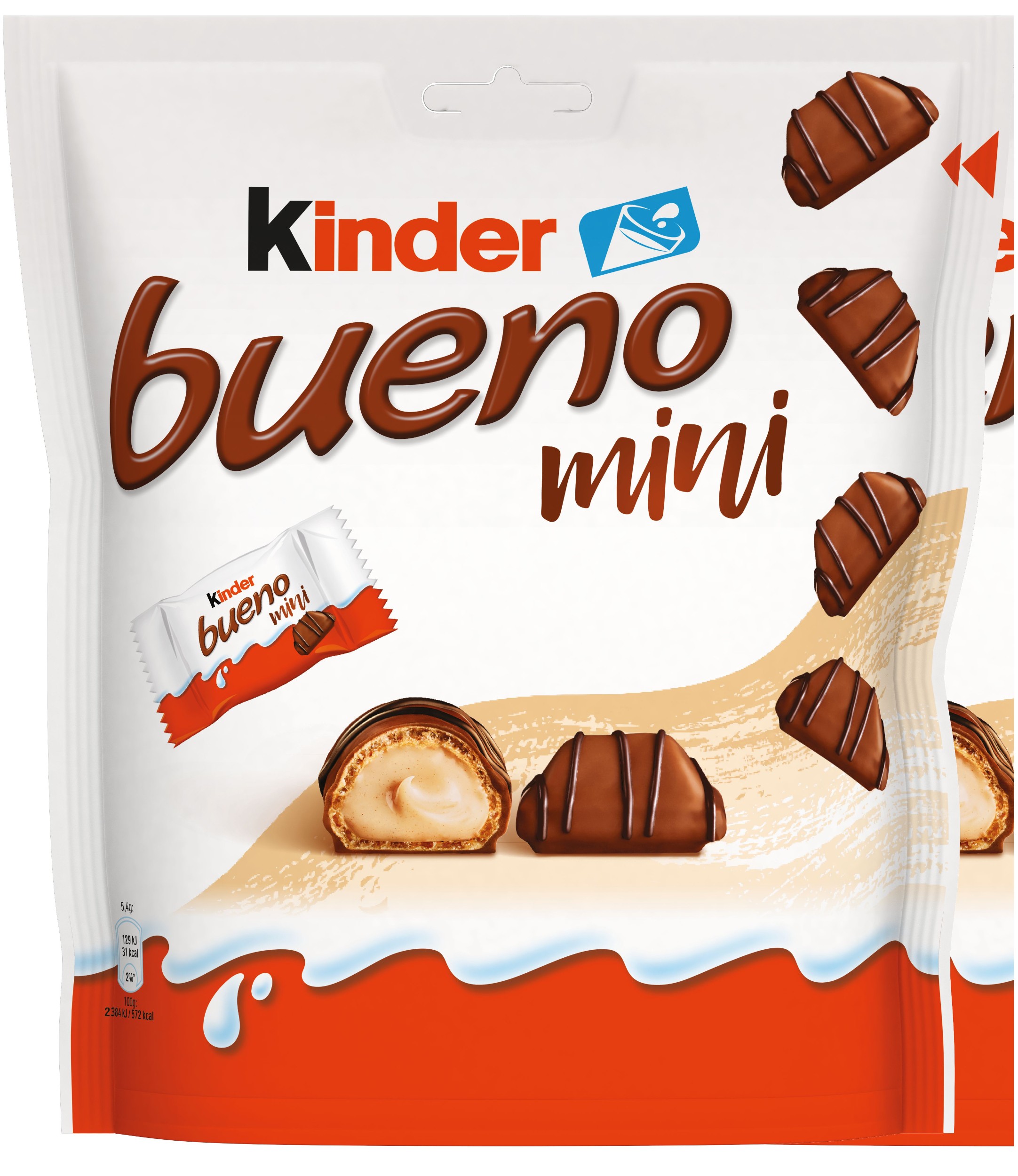 Kinder Bueno Mini oplatka s polevou z mléčné čokolády a s mléčnou a lískooříškovou náplní 108 g
