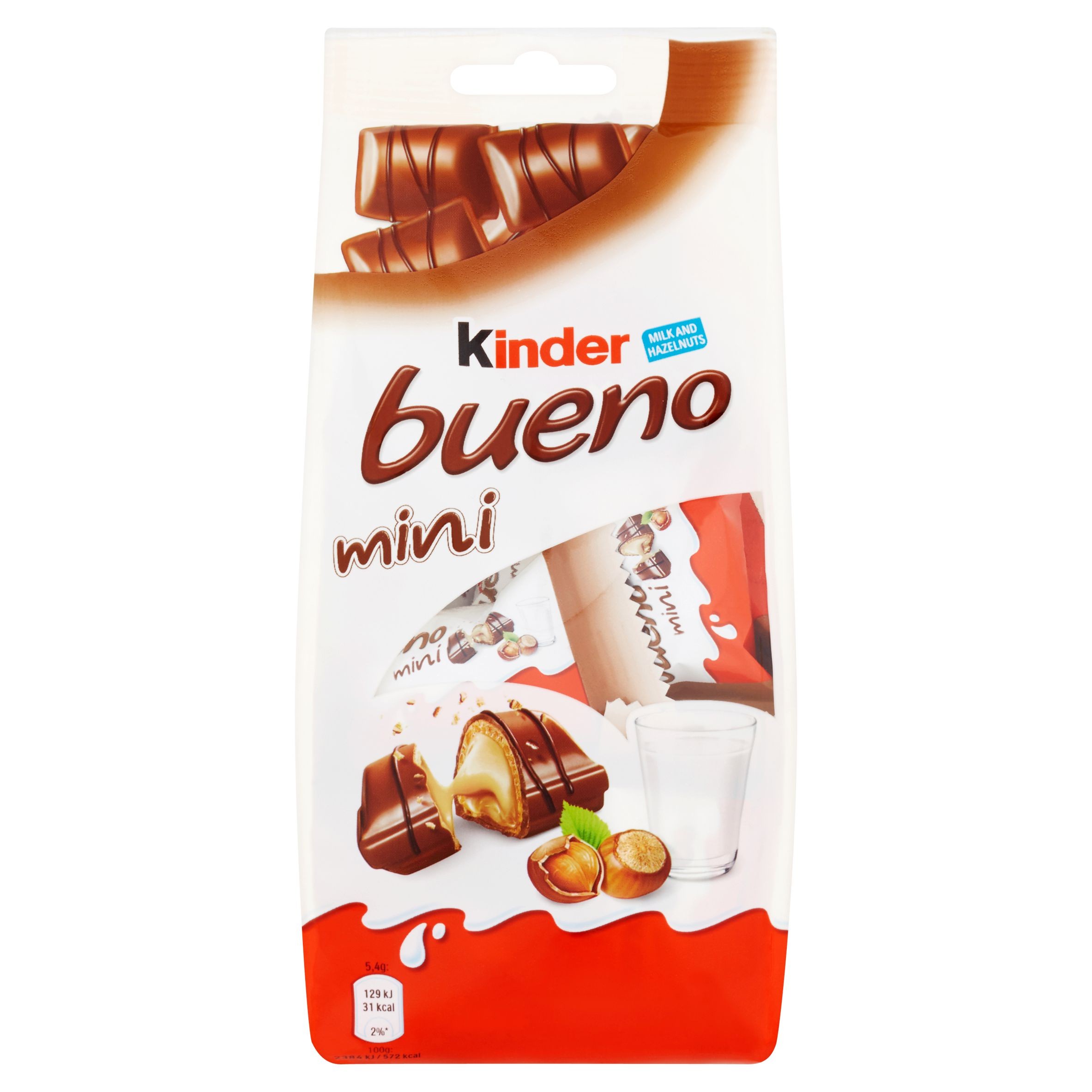Trvanlivé potraviny - Kinder Bueno Mini oplatka s polevou z mléčné čokolády a s mléčnou a lískooříškovou náplní 108 g
