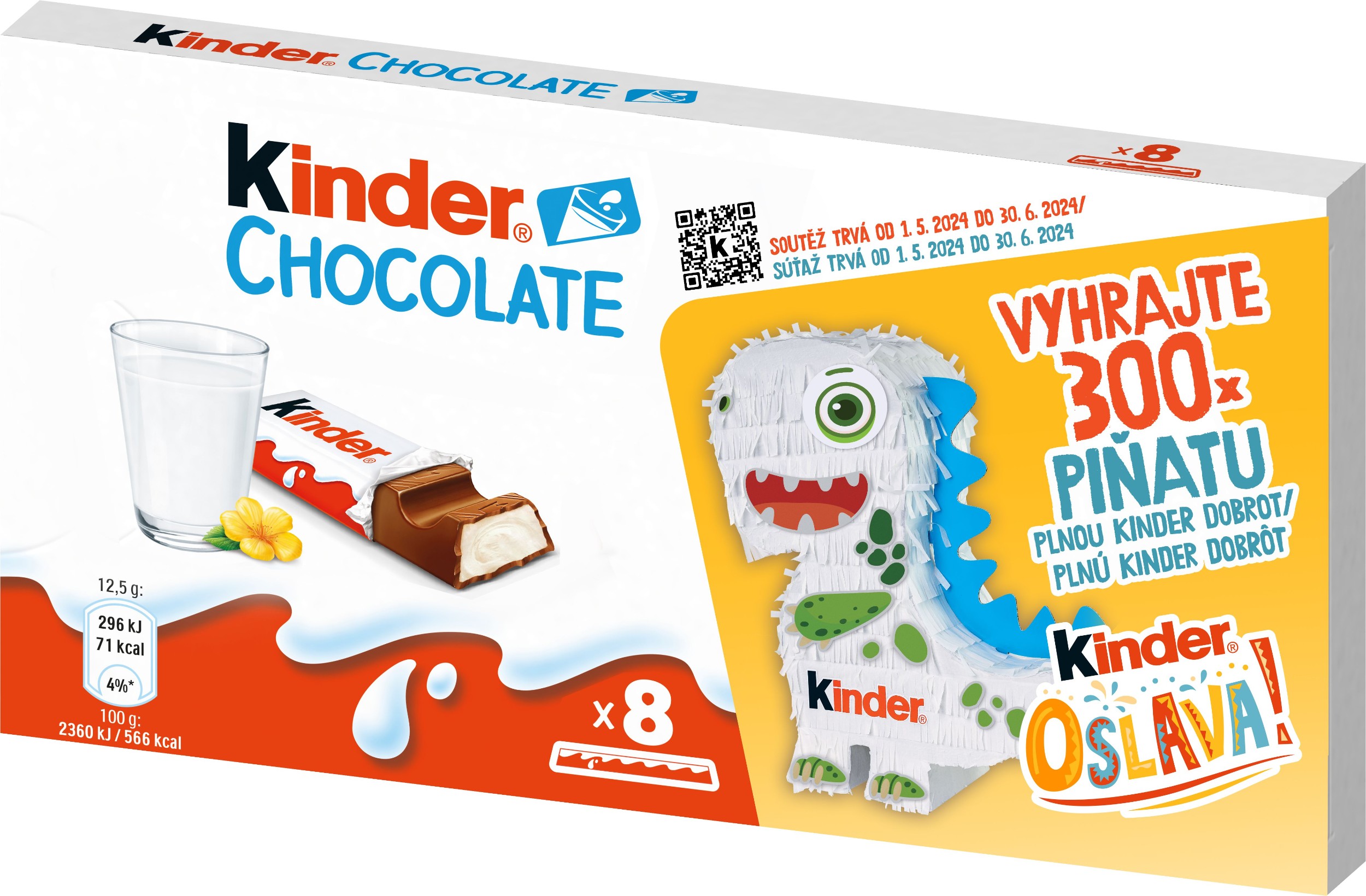 Trvanlivé potraviny - Kinder Chocolate Tyčinky z mléčné čokolády s mléčnou náplní 8x12,5 g