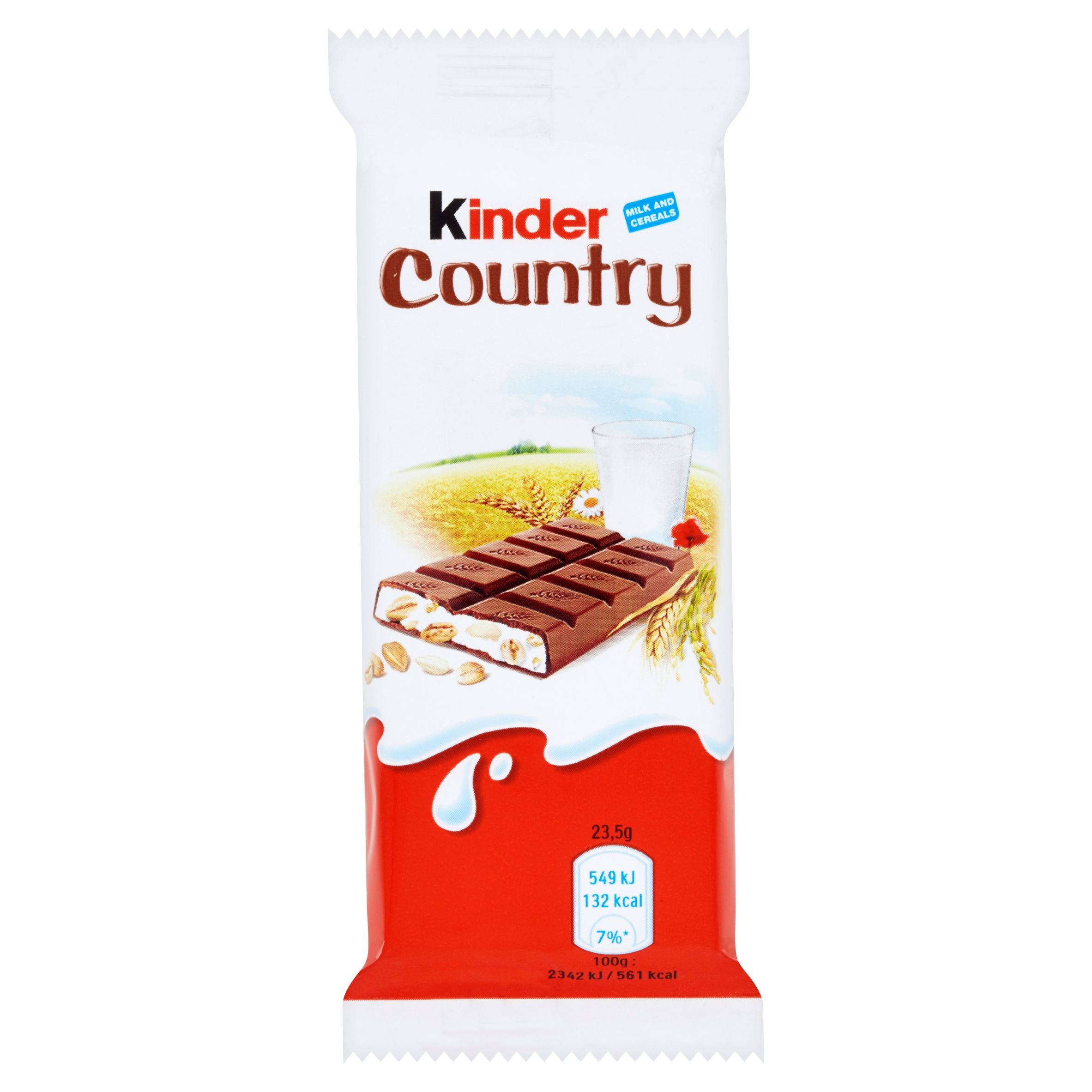 Trvanlivé potraviny - Kinder Country Mléčná čokoláda s mléčnou náplní a obilovinami 23,5 g