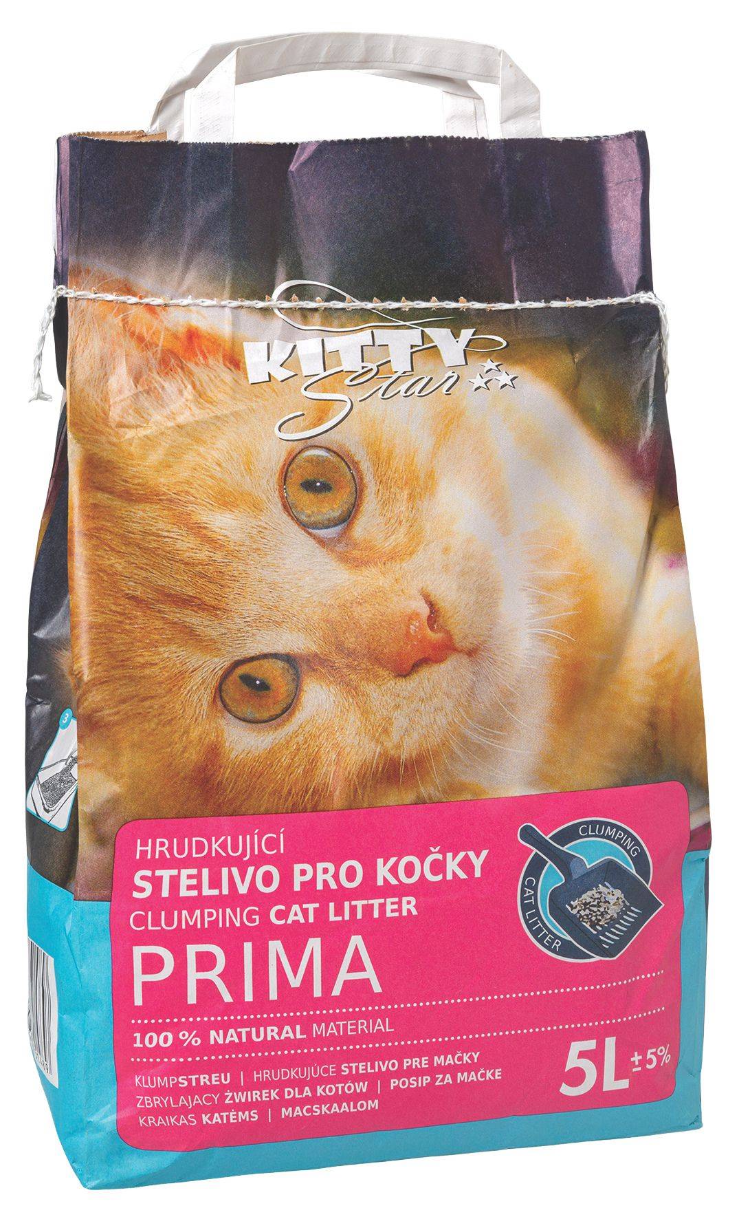 Svět zvířat - Kitty Star Prima Hrudkující stelivo pro kočky 5l
