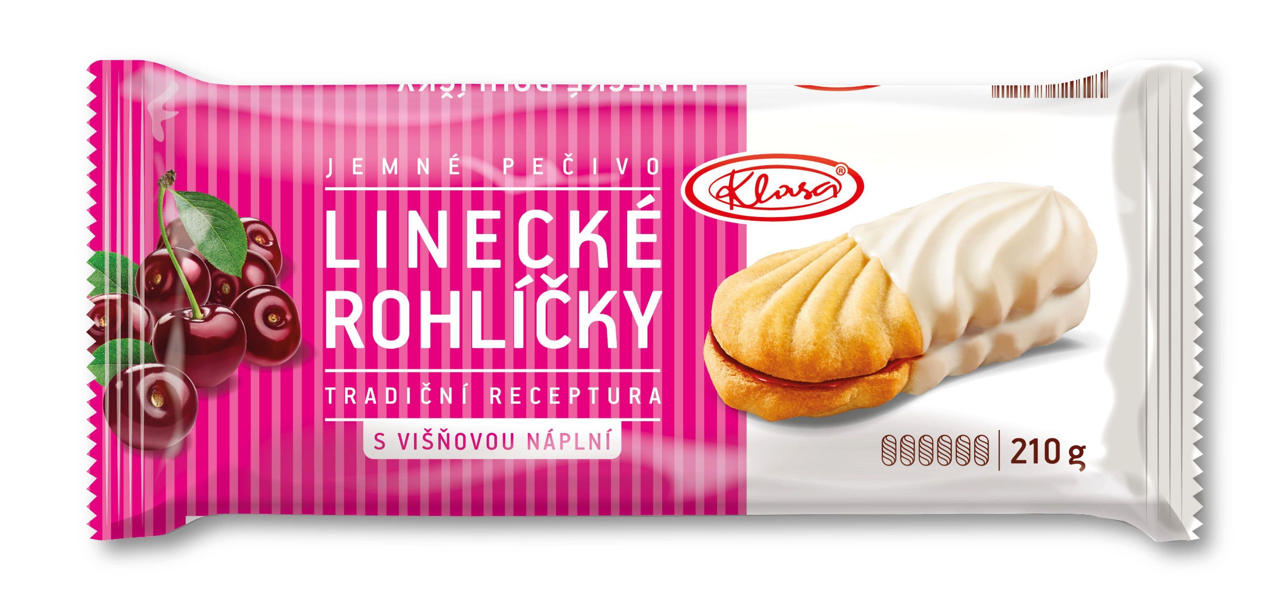 Pekárna a cukrárna - Klasa Linecké rohlíčky v jogurtové polevě s višňovou náplní 210 g