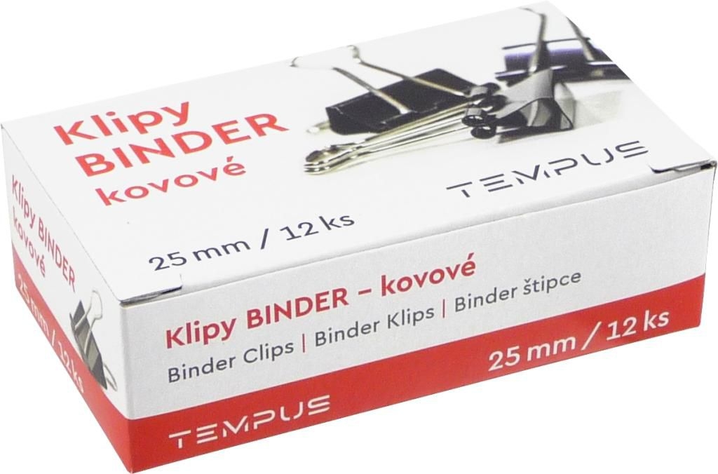 Domácnost a Zahrada - Klip Binder 25mm 12kusů