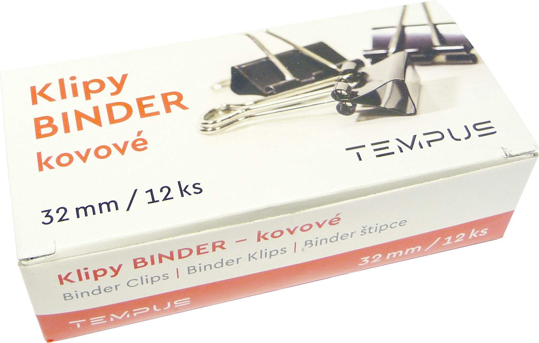 Domácnost a Zahrada - Klip Binder černý Tempus 32mm 12ks