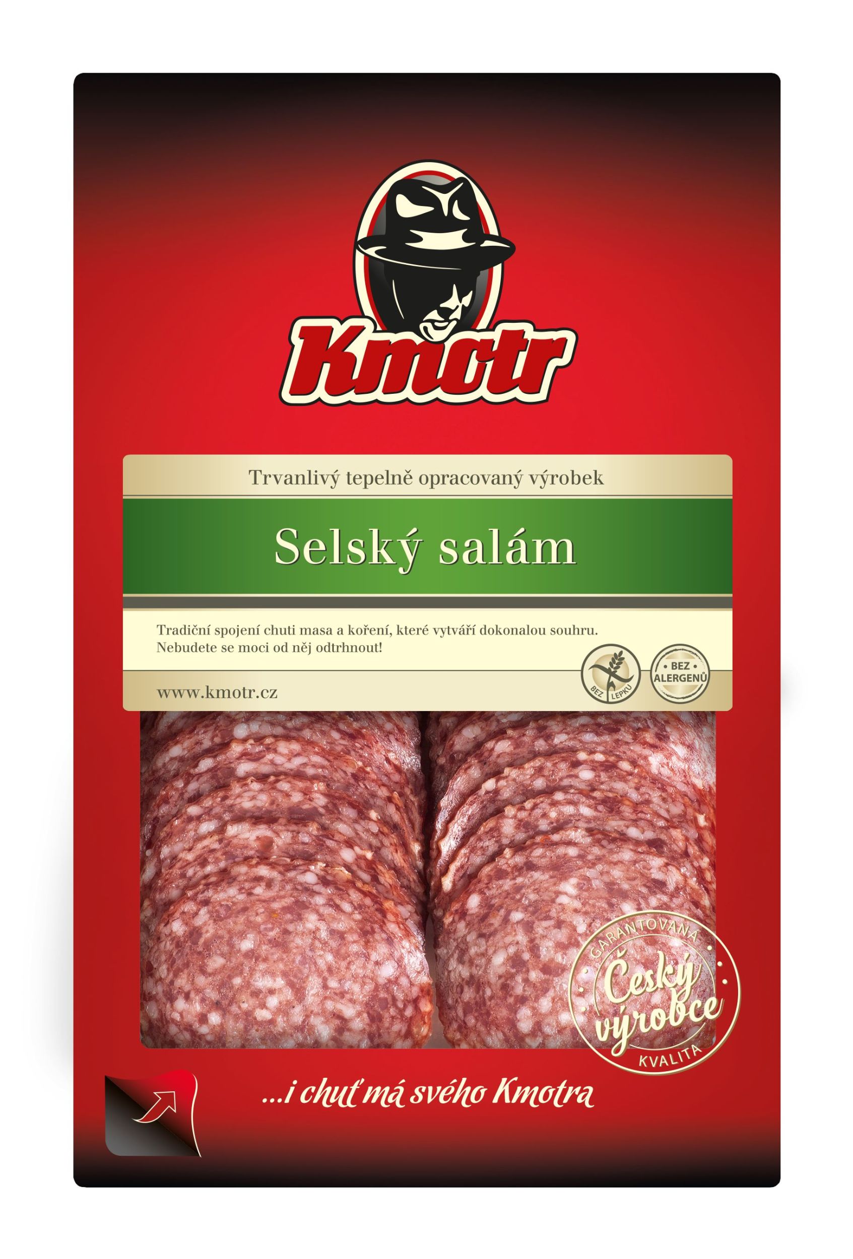 Uzeniny a lahůdky - Kmotr Selský salám krájený 75g