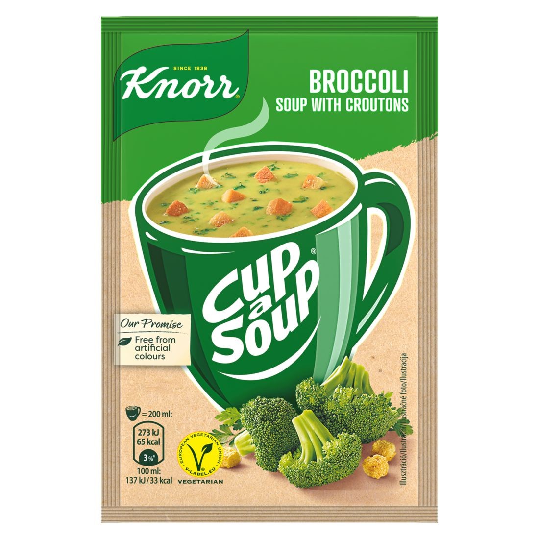 Trvanlivé potraviny - Knorr Cup a Soup Brokolicová instantní polévka s krutony 16 g