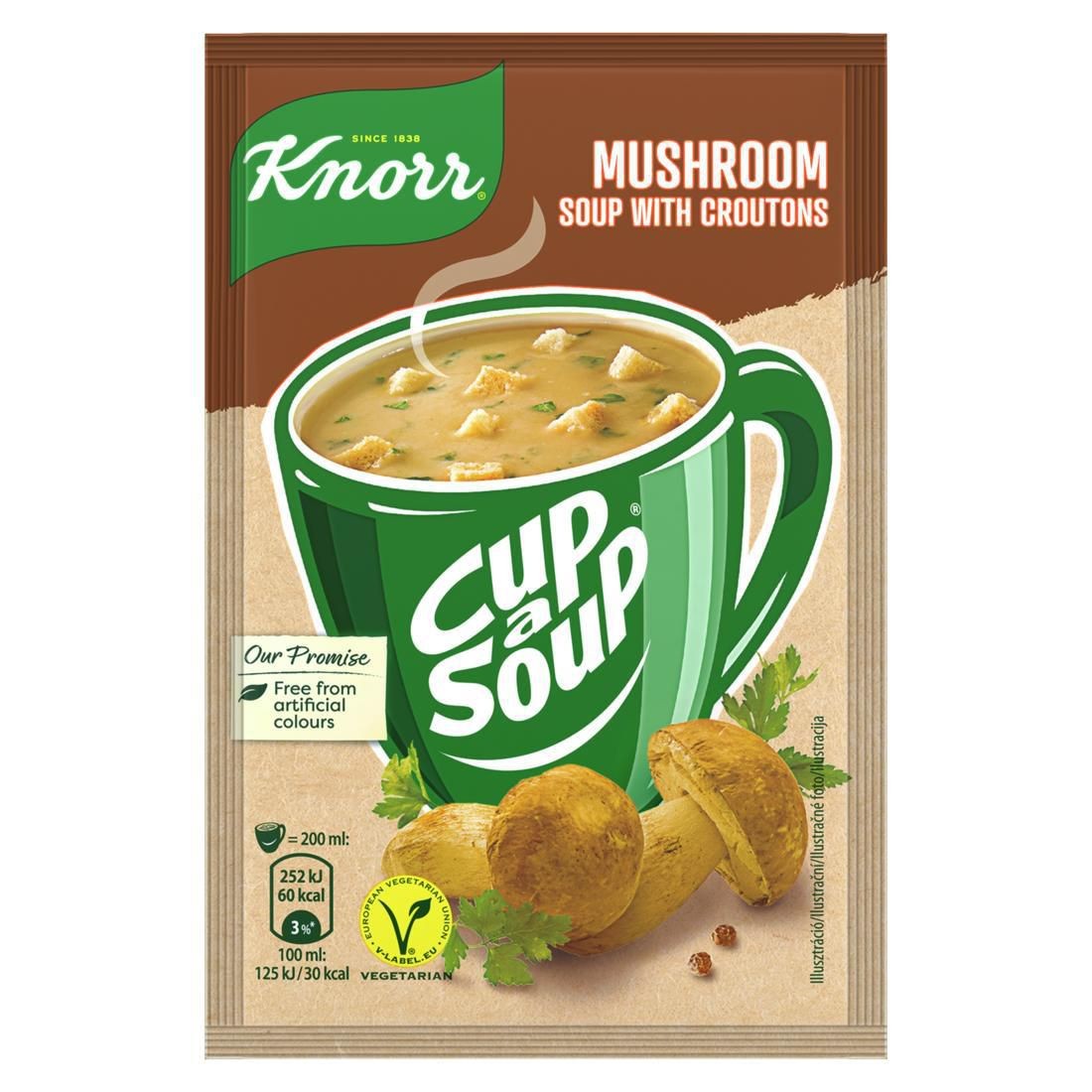 Trvanlivé potraviny - Knorr Cup a Soup Hříbková instantní polévka s krutony 15 g