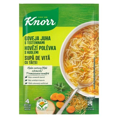 Trvanlivé potraviny - Knorr Polévka Hovězí s nudlemi 101g