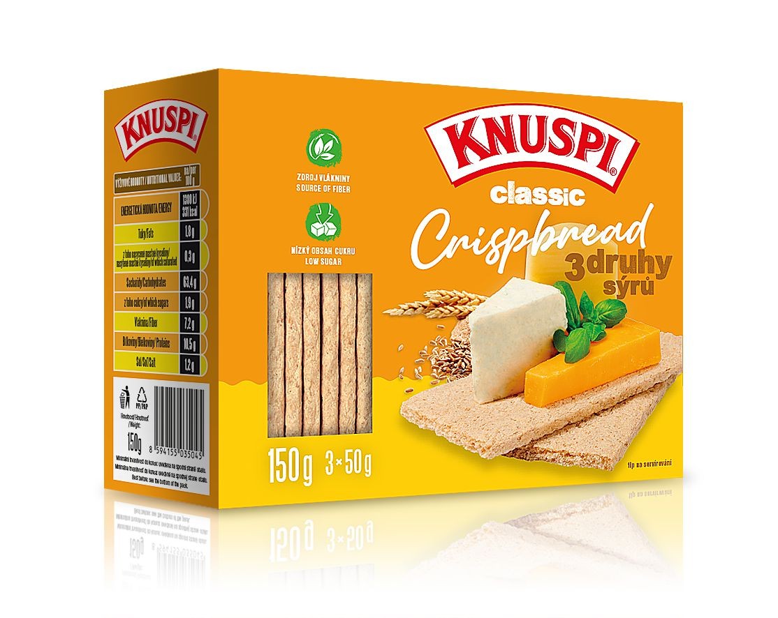 Pekárna a cukrárna - Knuspi Crispbread 3druhy sýra 150 g