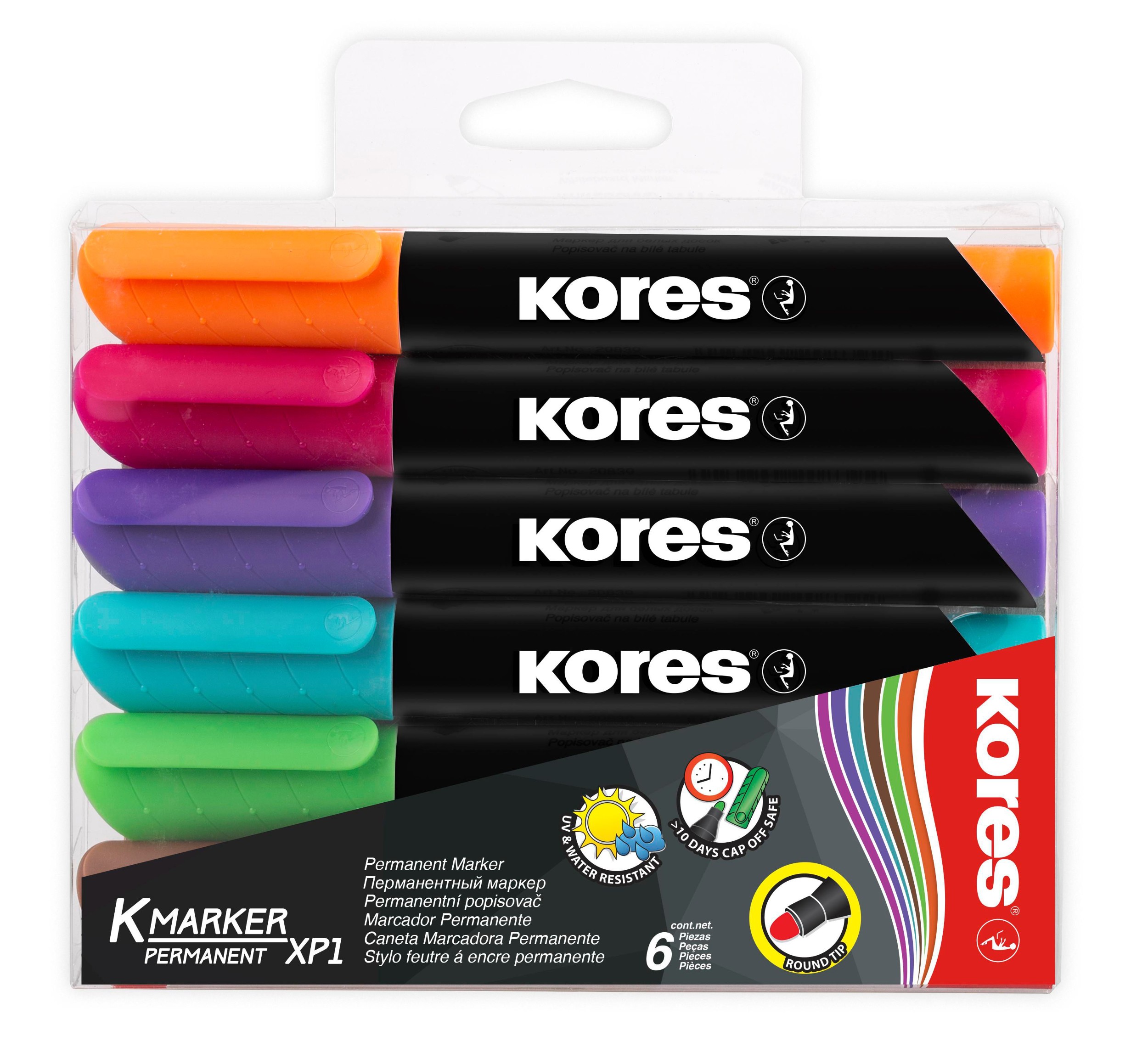Kores zvýrazňovač permanent 6 ks-0