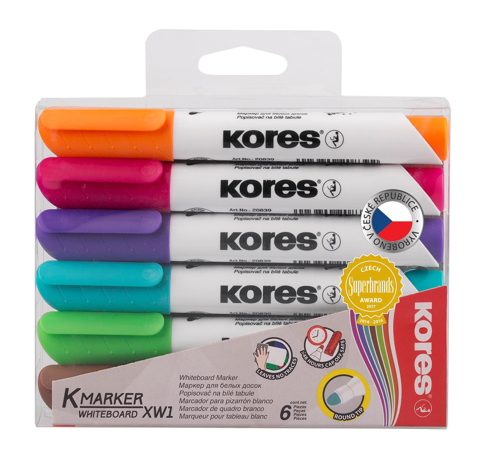 Kores zvýrazňovač whiteboard 6 ks-0