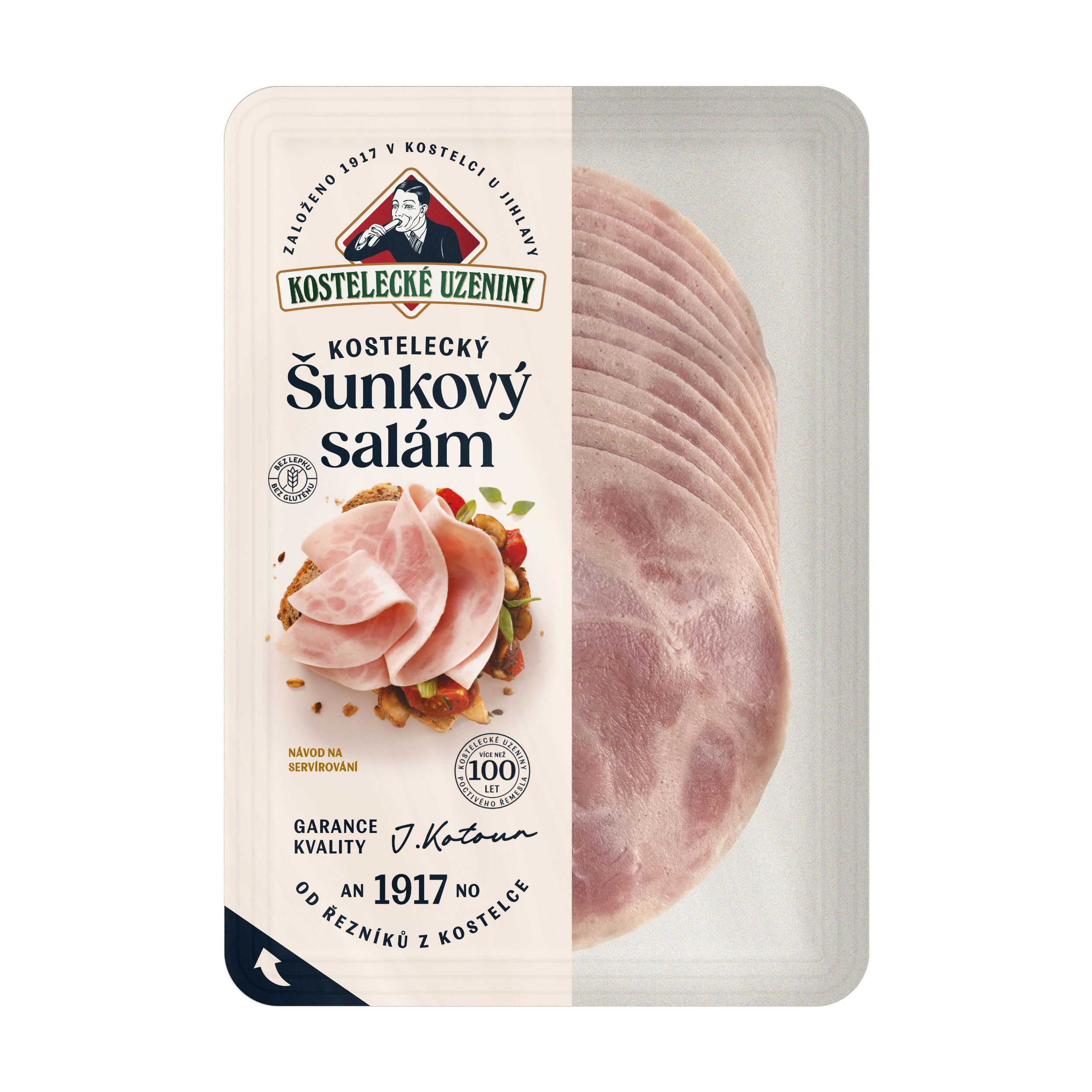 Uzeniny a lahůdky - Kostelecké Uzeniny Kostelecký šunkový salám 100g