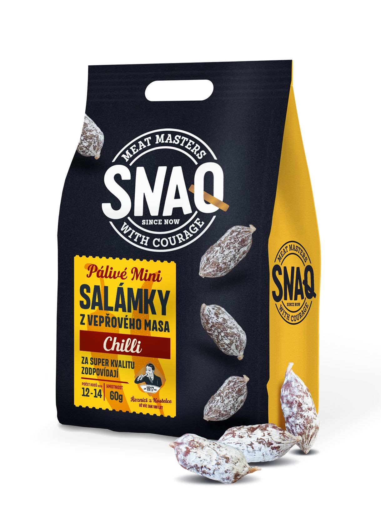 Uzeniny a lahůdky - Kostelecké Uzeniny Snaq Mini salámky s chilli 60 g