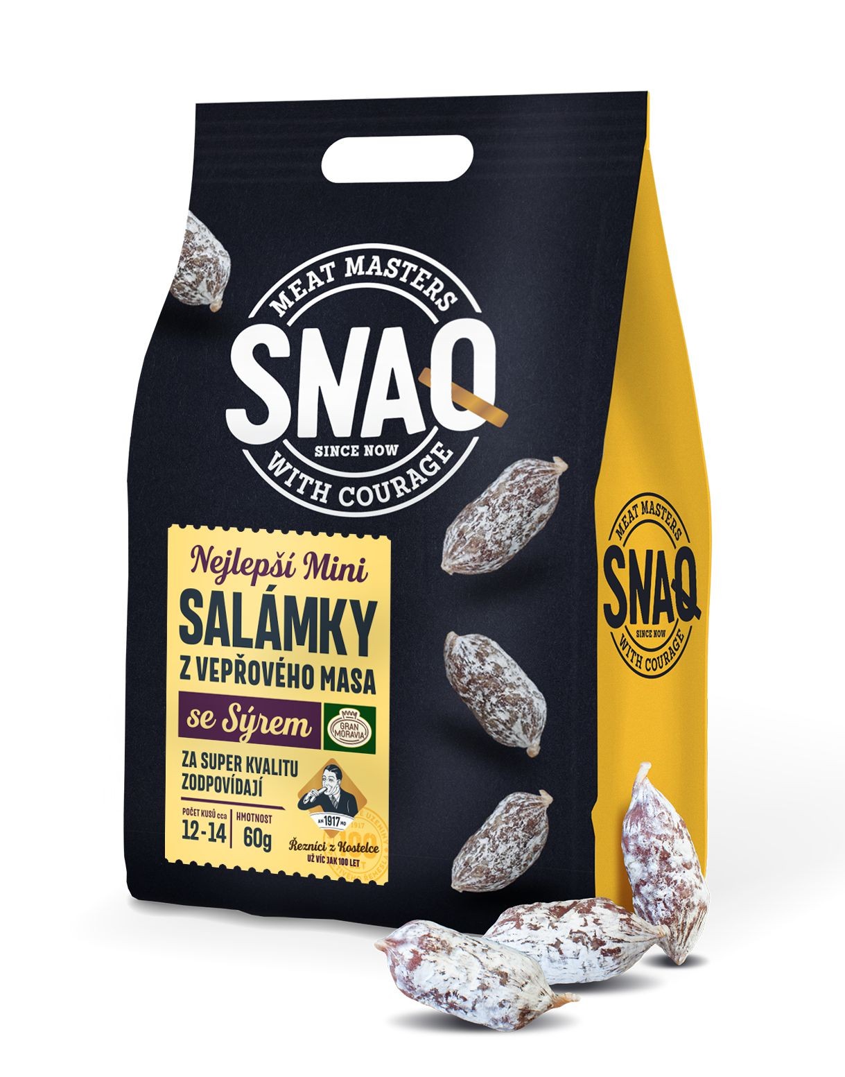 Uzeniny a lahůdky - Kostelecké Uzeniny Snaq Mini salámky se sýrem 60 g