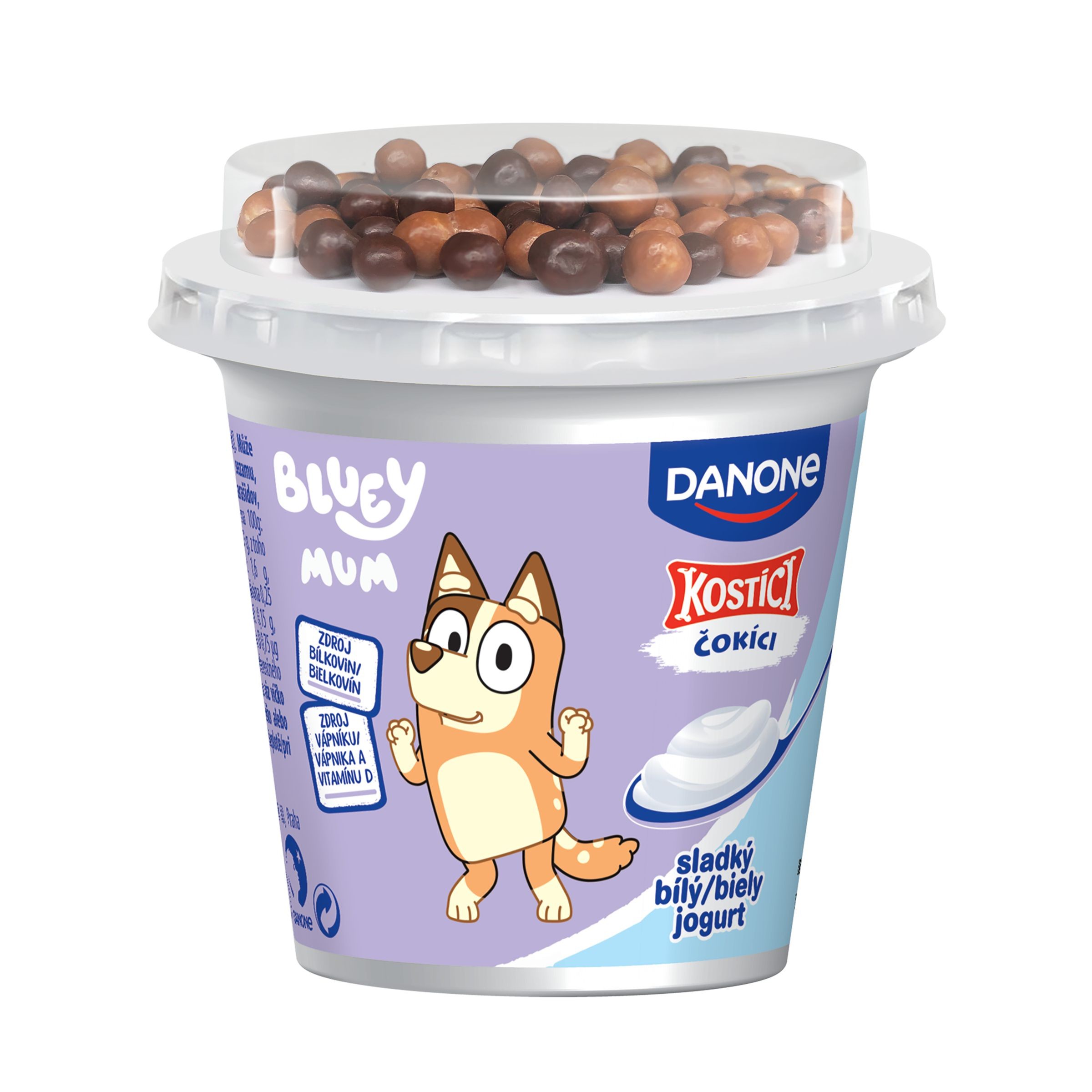 Mléčné a chlazené - Kostíci Čokíci (slazený jogurt a kuličky v čokoládě) 107g
