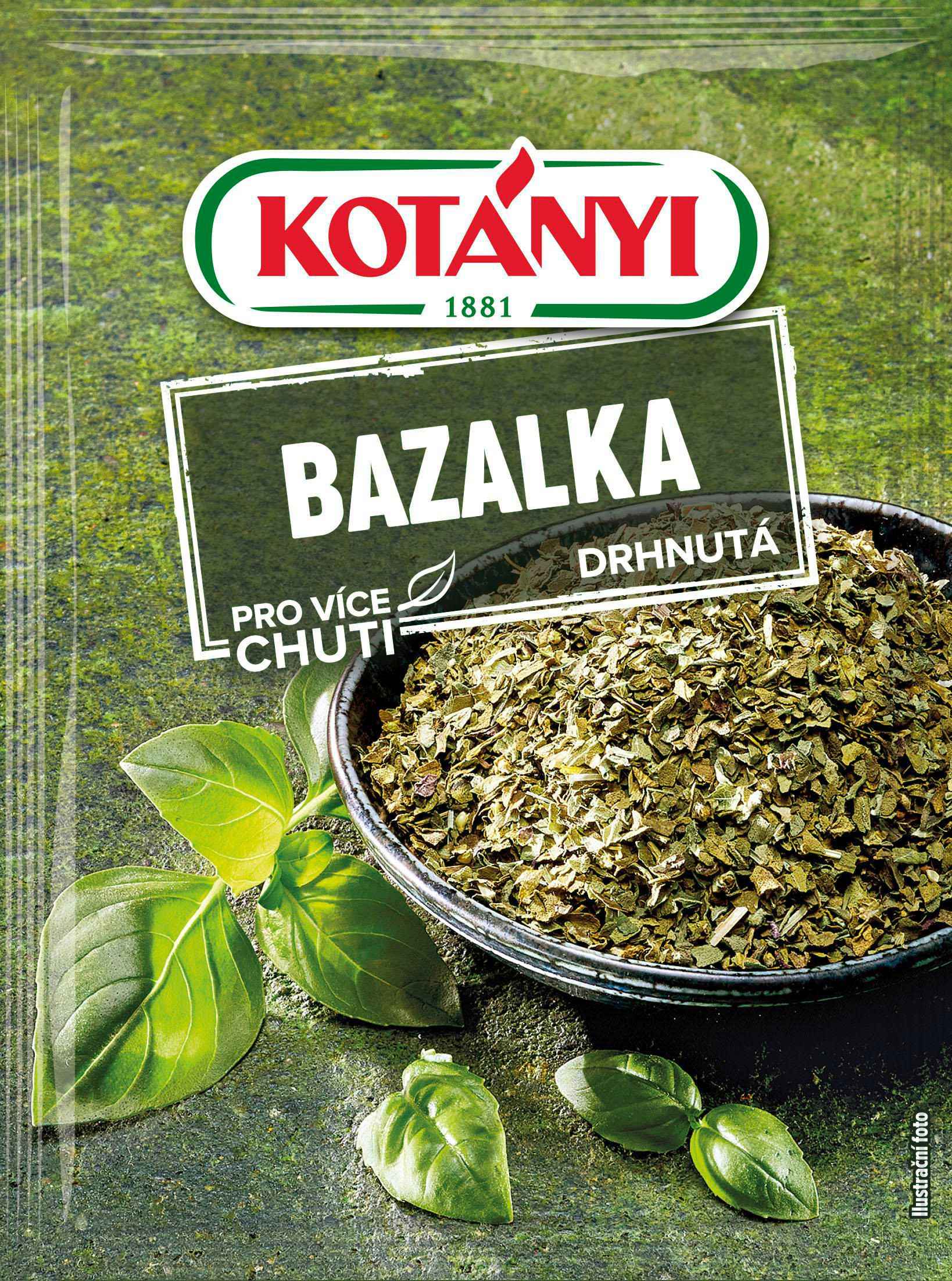 Trvanlivé potraviny - Kotányi Bazalka drhnutá 9 g