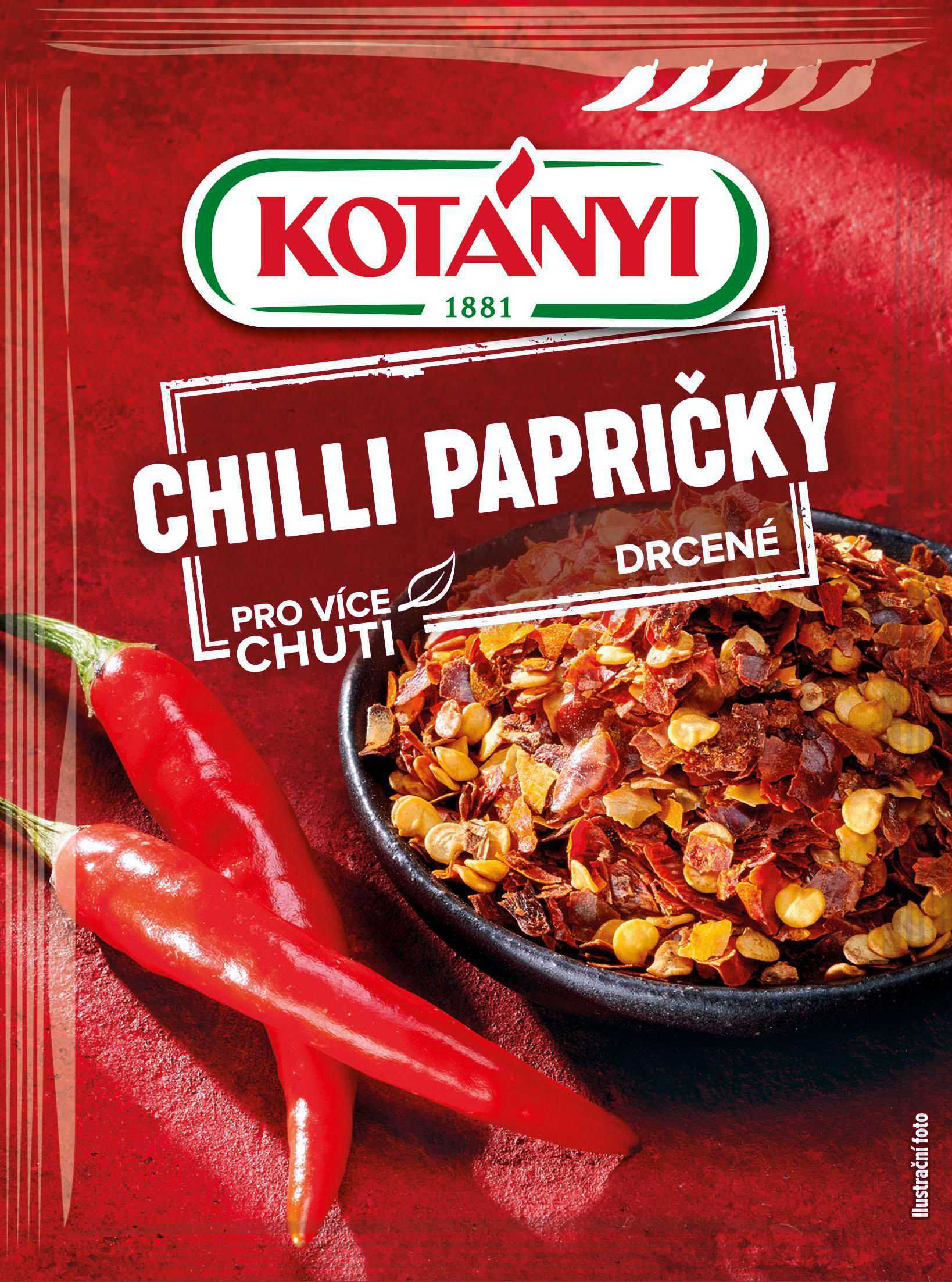 Trvanlivé potraviny - Kotányi Chilli papričky drcené 8g