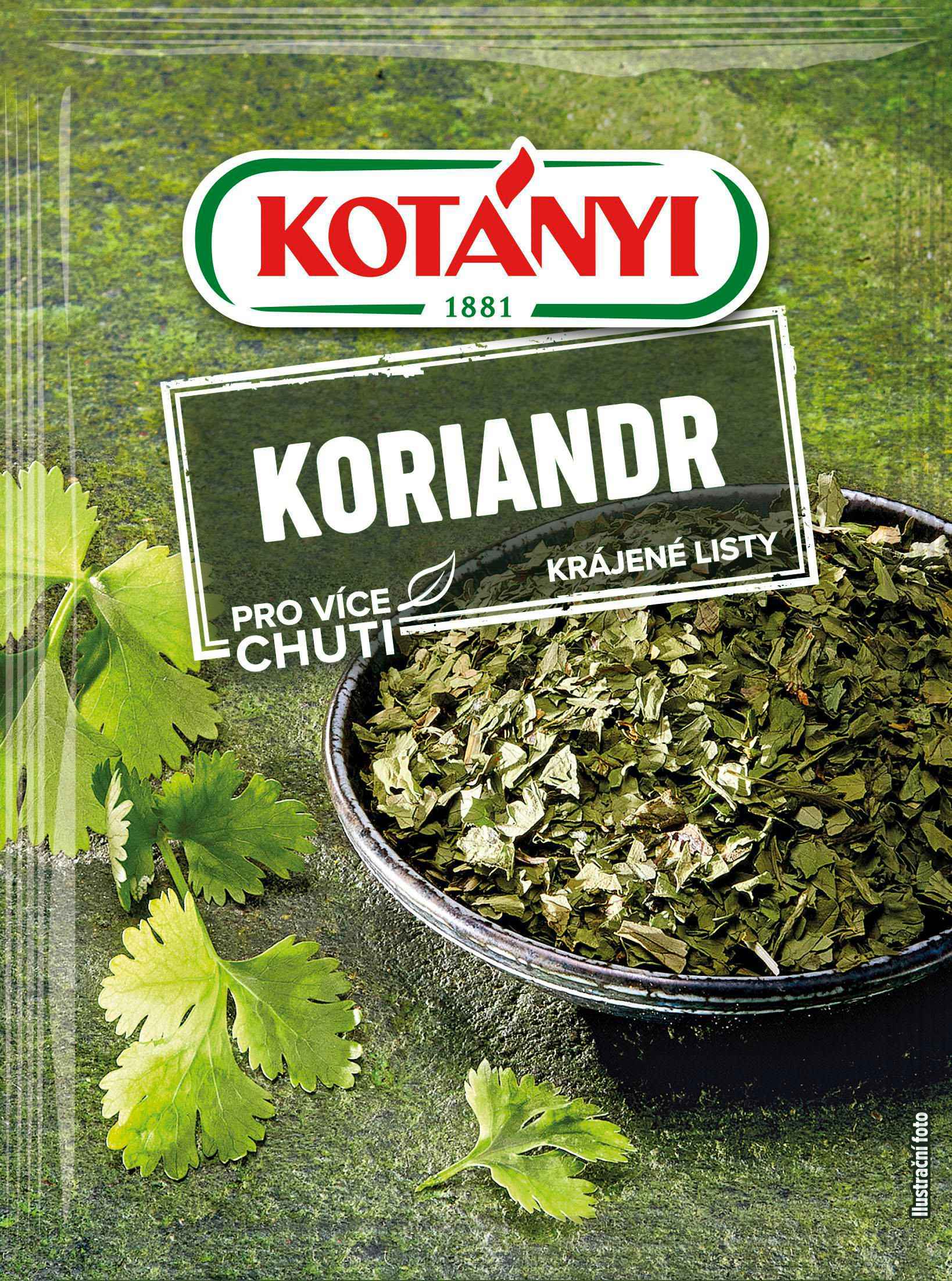 Trvanlivé potraviny - Kotányi Koriandr krájené listy 6 g
