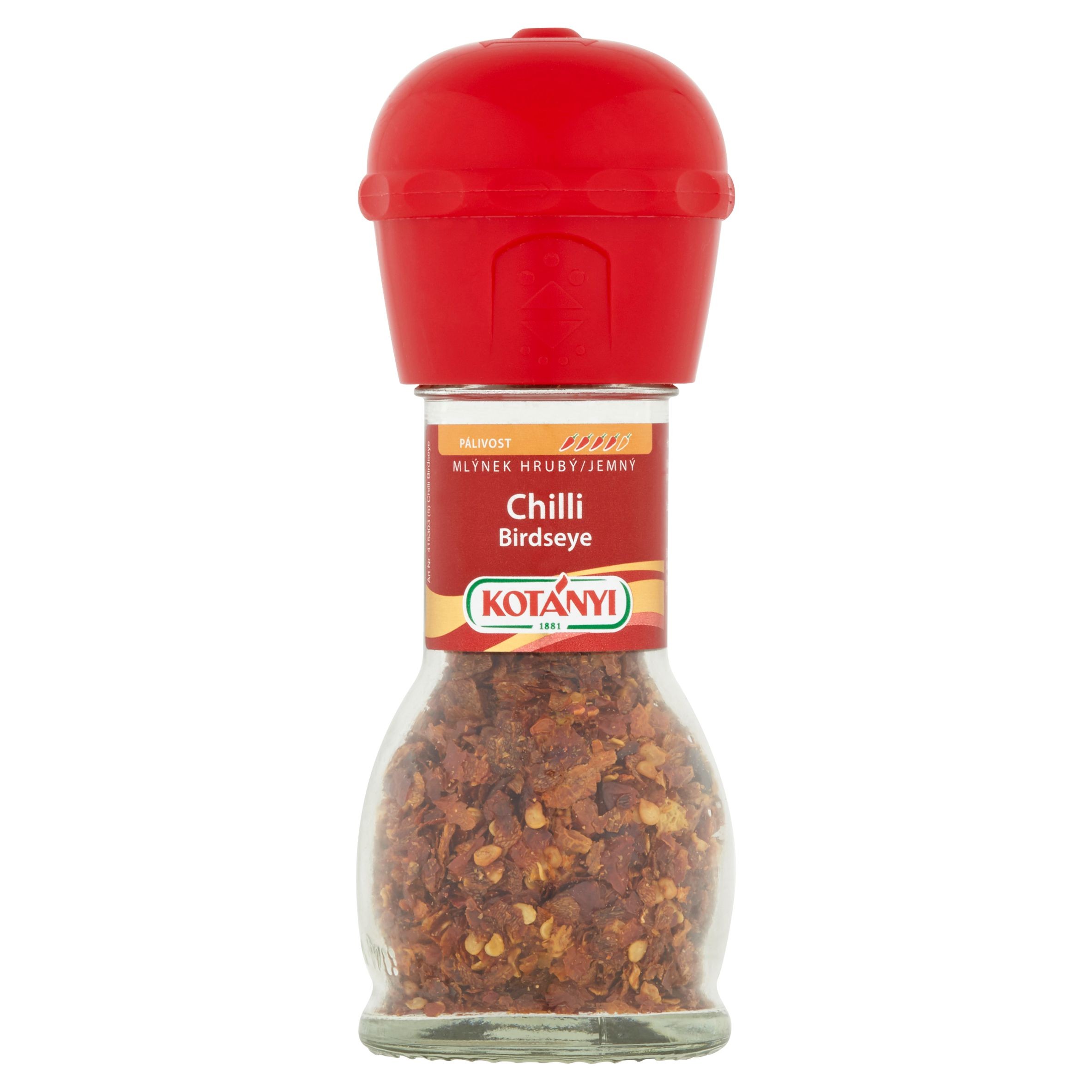 Trvanlivé potraviny - Kotányi Mlýnek Chilli Birdseye 24g
