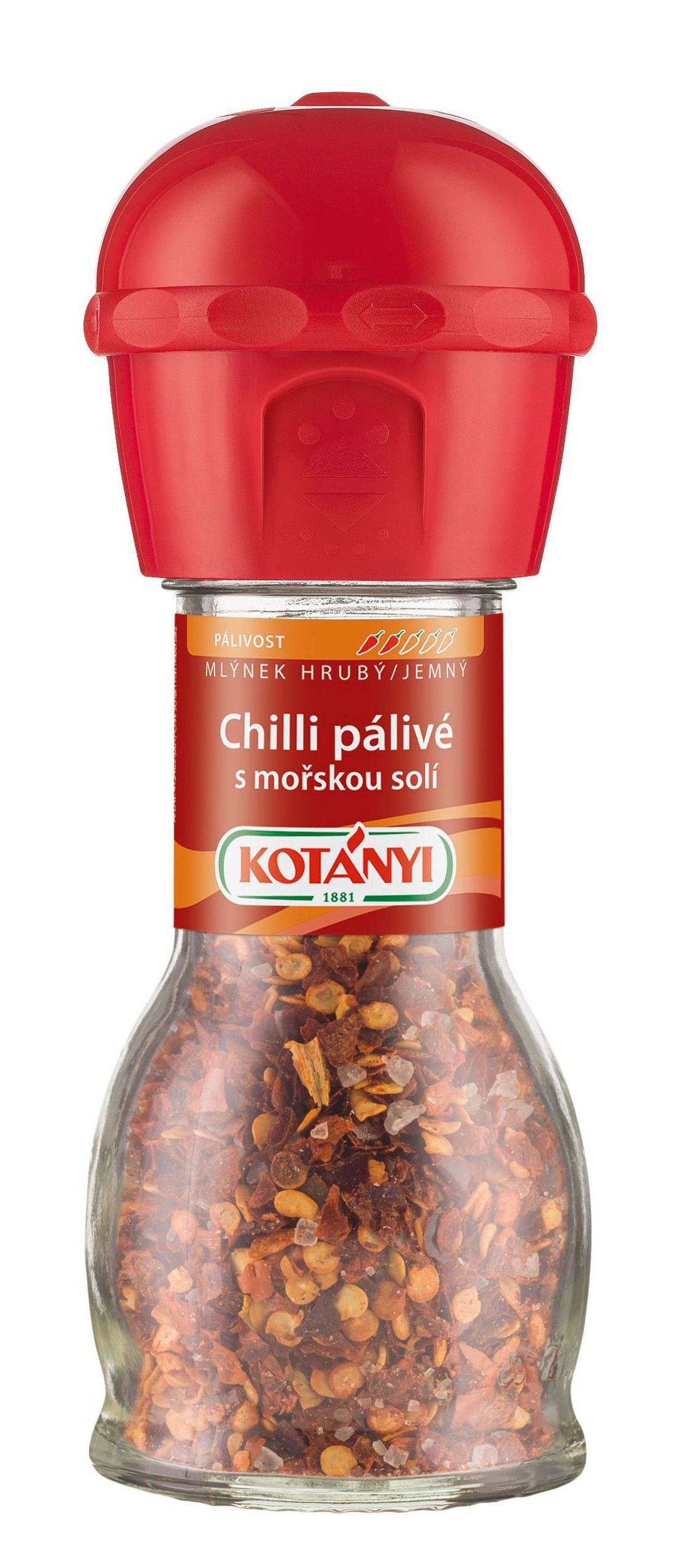 Trvanlivé potraviny - Kotányi Mlýnek Chilli pálivé s mořskou solí 34 g