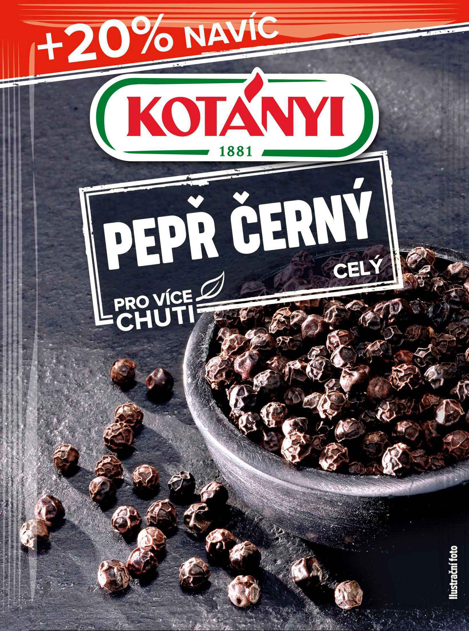 Trvanlivé potraviny - Kotányi Pepř černý celý 20 g