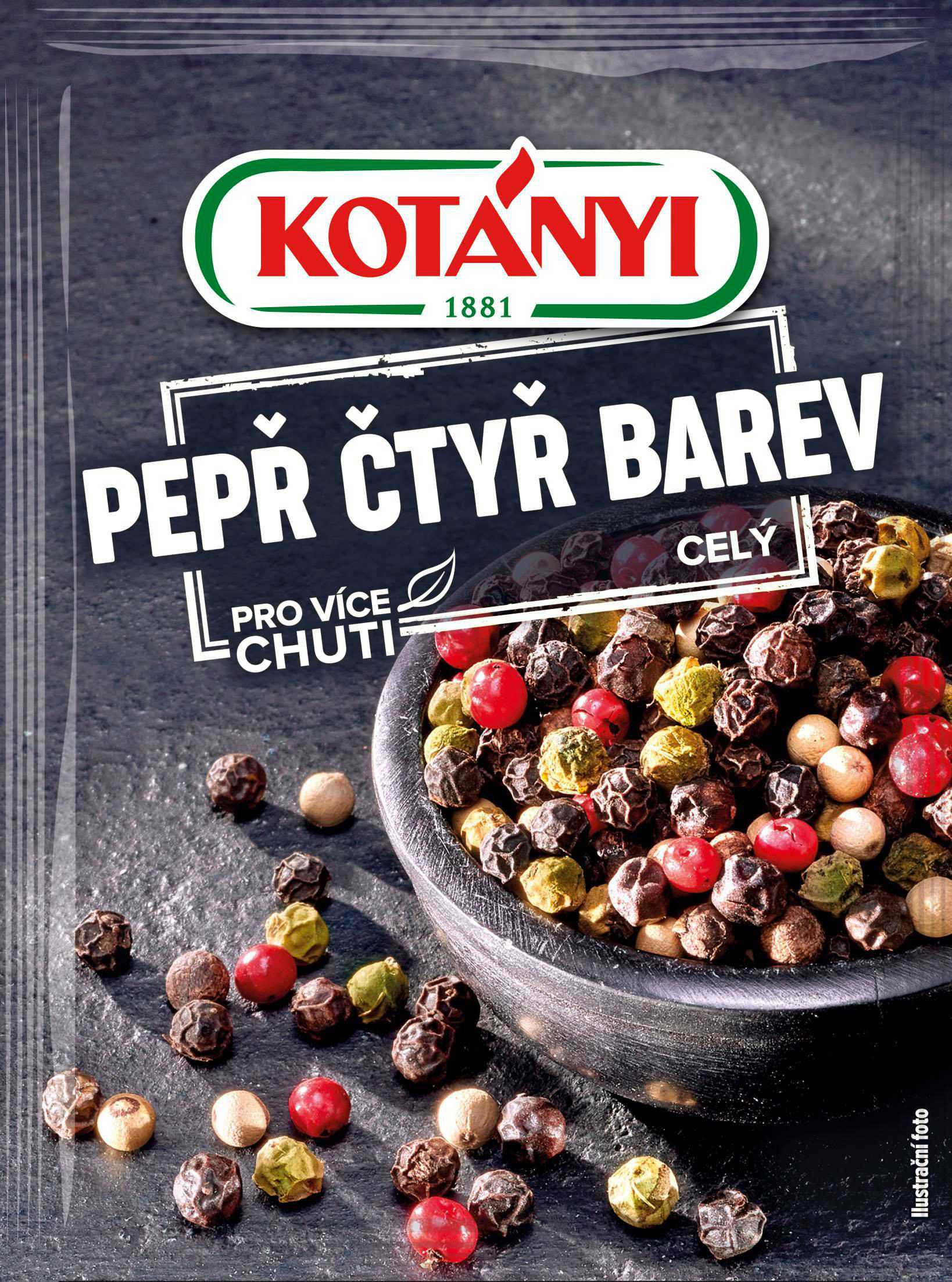 Trvanlivé potraviny - Kotányi Pepř čtyř barev celý 16 g
