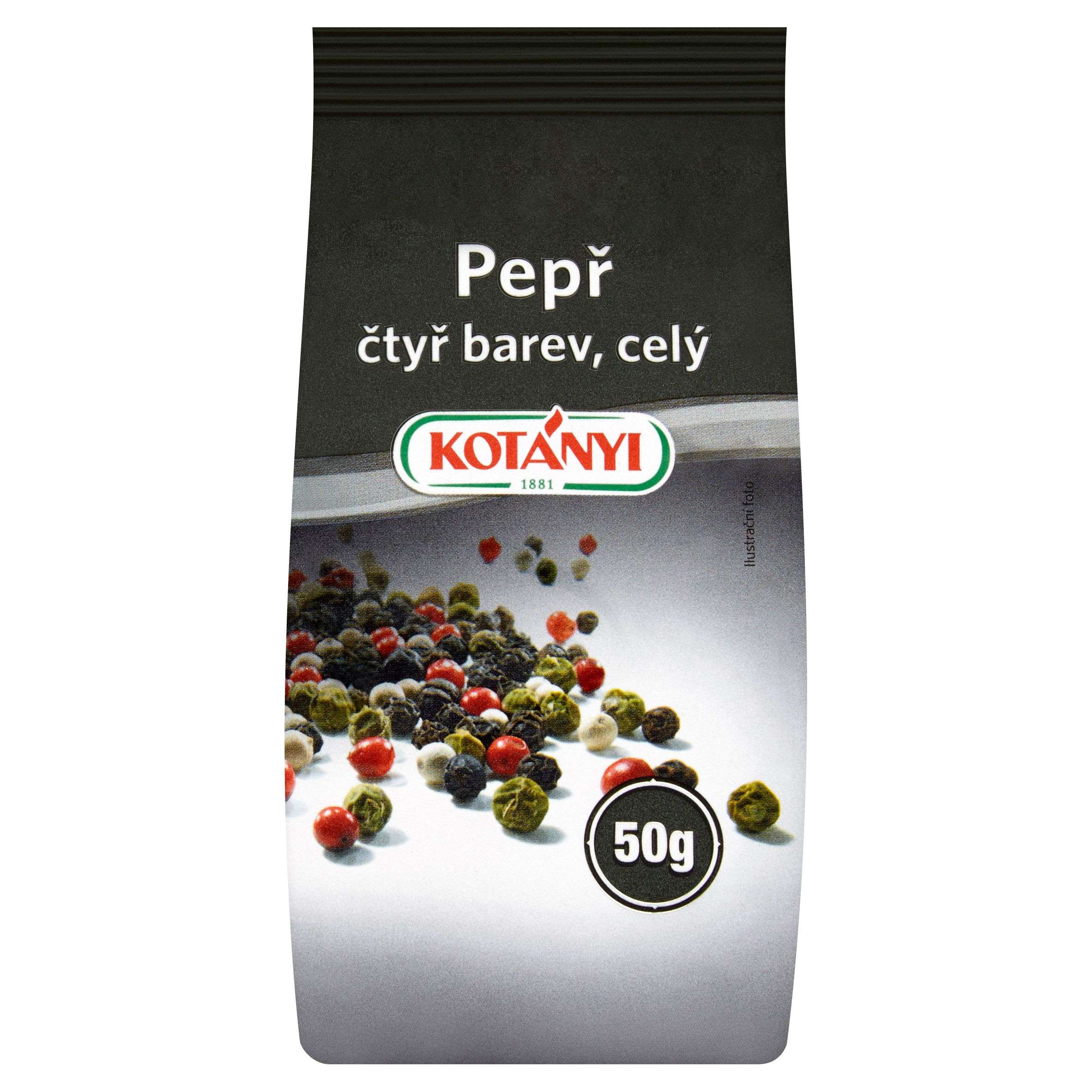 Trvanlivé potraviny - Kotányi Pepř čtyř barev celý 50 g