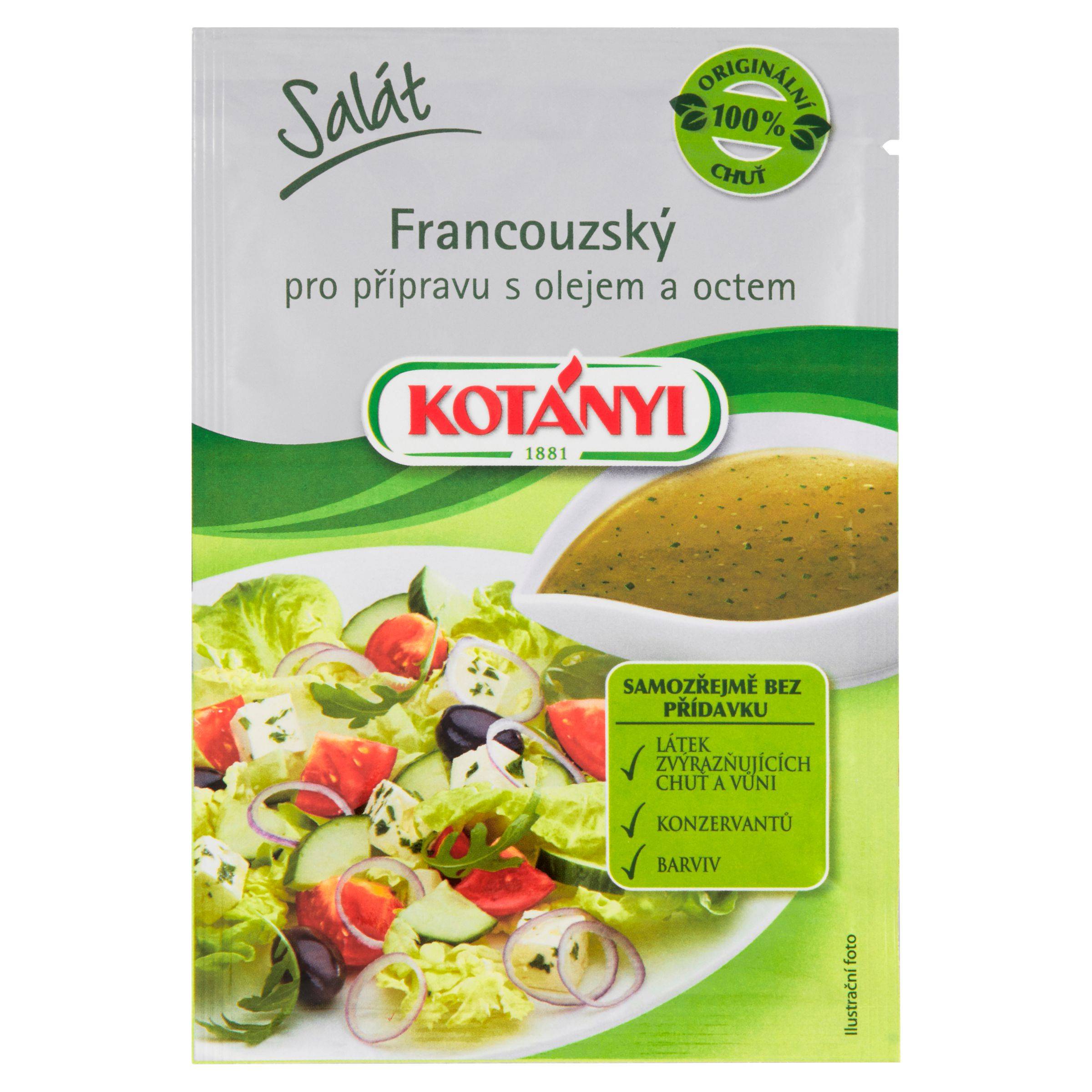 Trvanlivé potraviny - Kotányi Salát Francouzský pro přípravu s olejem a octem 13 g