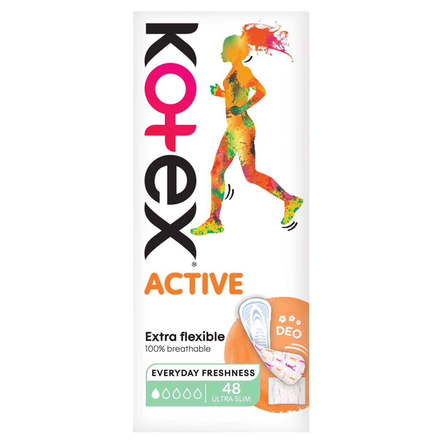 Drogerie a kosmetika - Kotex® Liners Active DEO 48ks