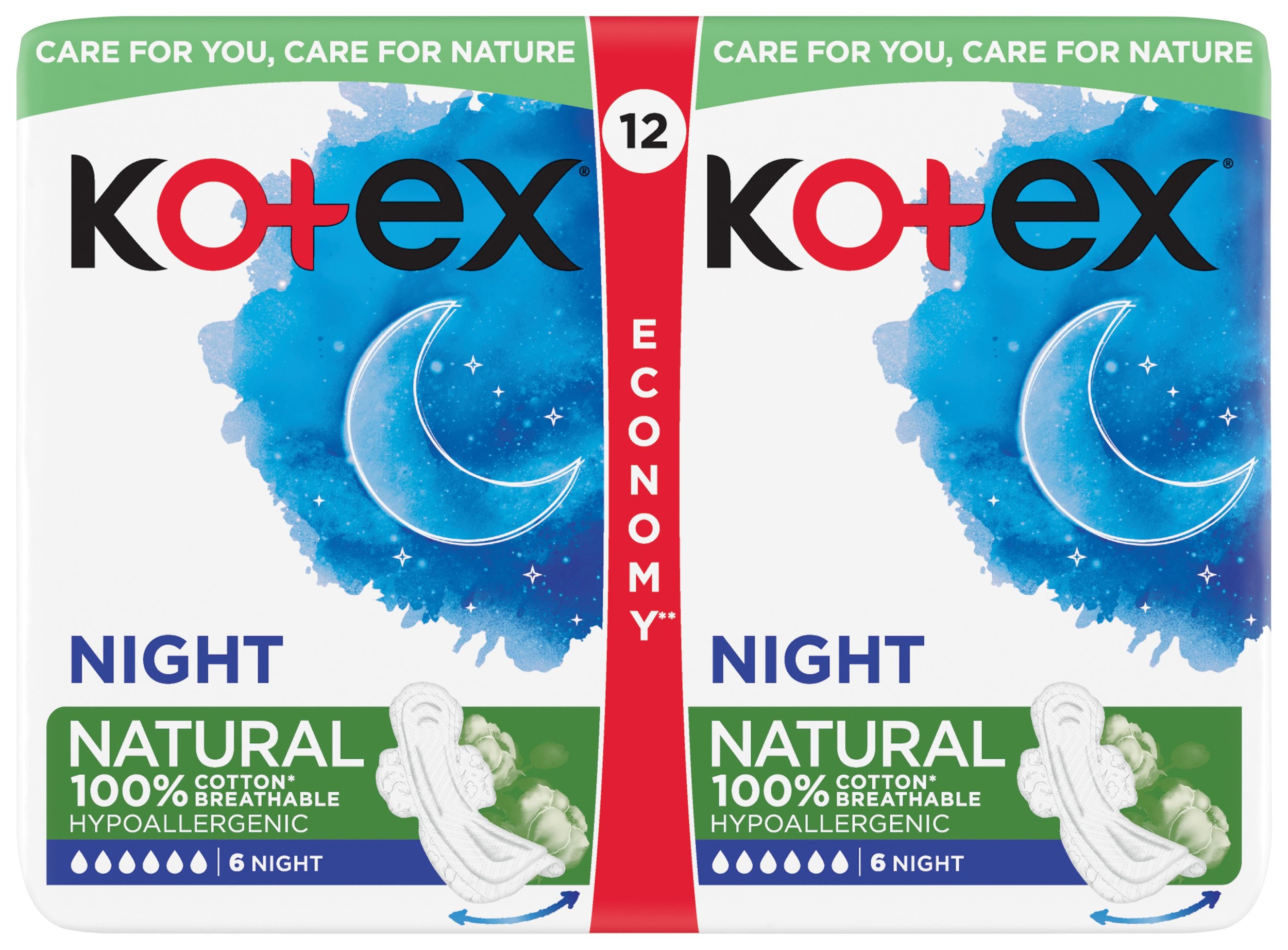 Drogerie a kosmetika - Kotex Natural Night 12ks