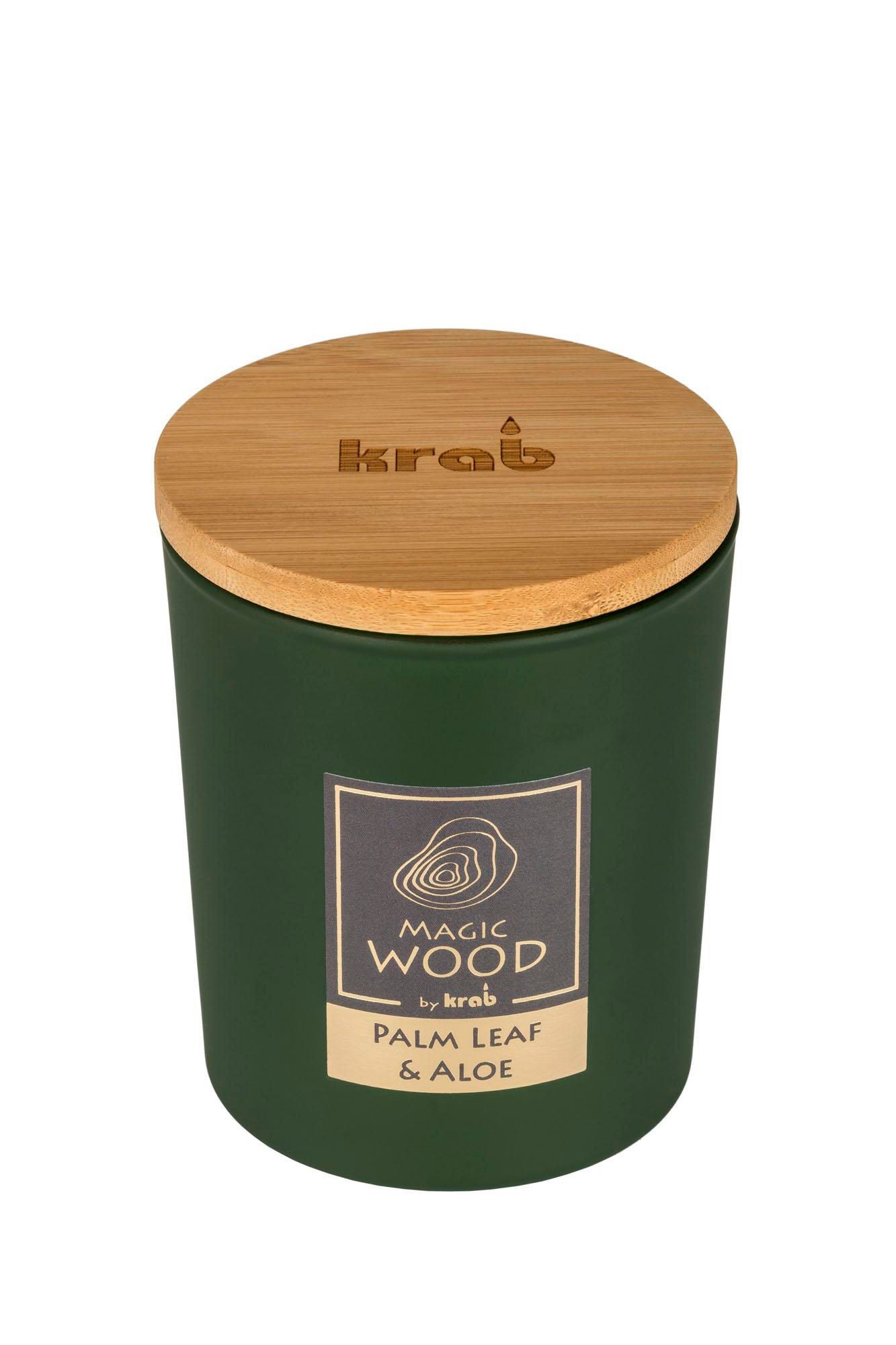 Domácnost a Zahrada - Krab Svíčka Magic Wood Palm Leaf & Aloe 300g