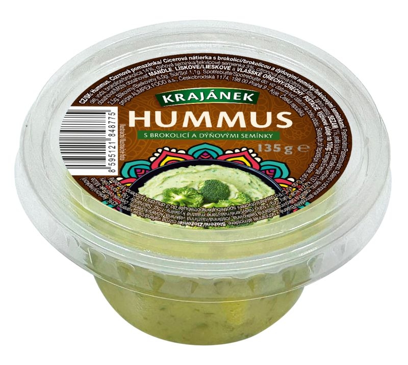 Zdravý svět - Krajánek Hummus s brokolicí a dýňovými semínky 135g