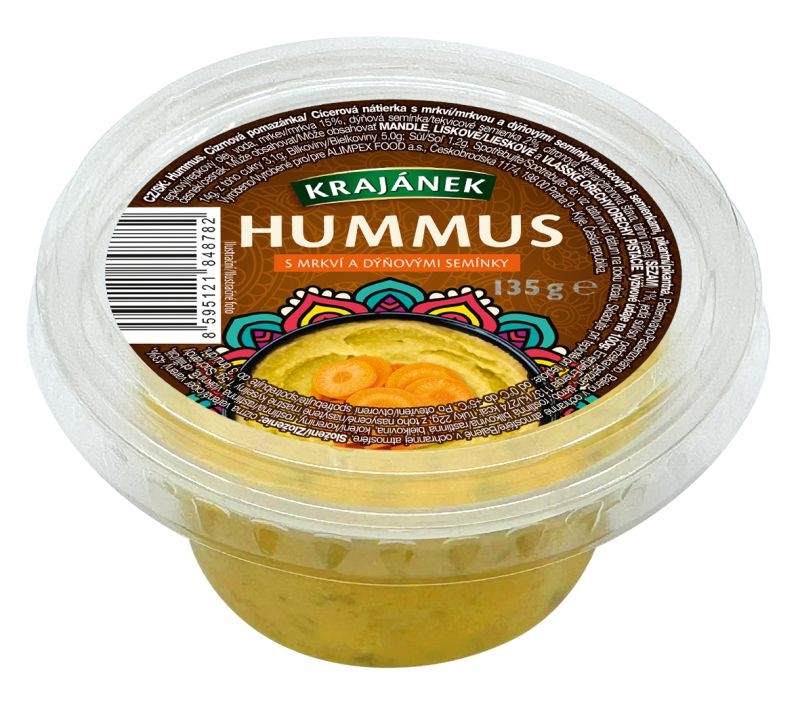 Zdravý svět - Krajánek Hummus s mrkví a dýňovými semínky 135 g